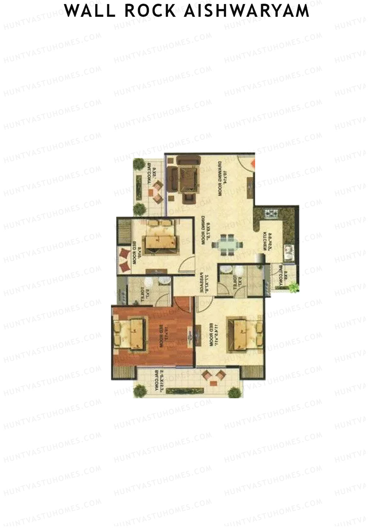 Wall Rock Aishwaryam Tower E Unit 2 Floor Plan