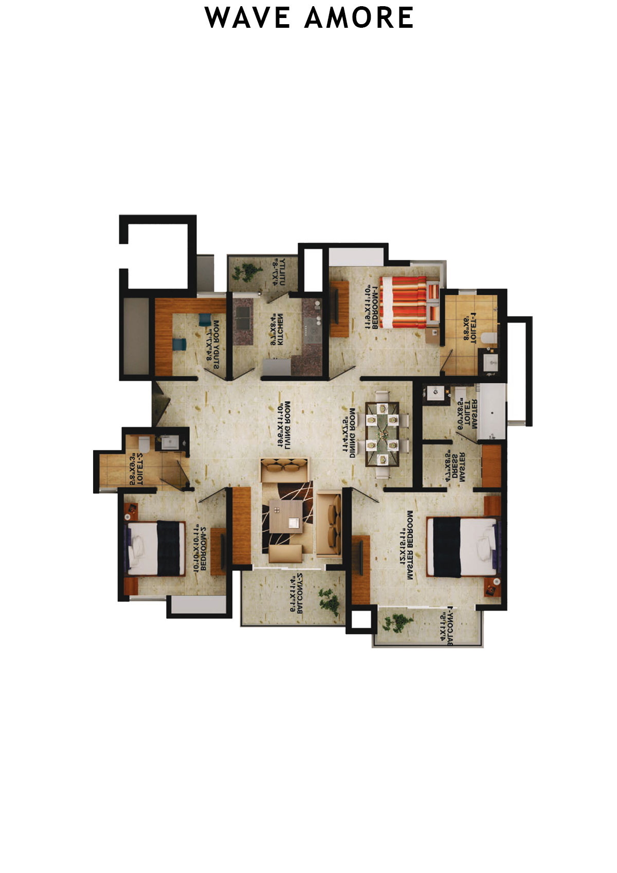 Wave Amore Tower A Unit 1 Floor Plan