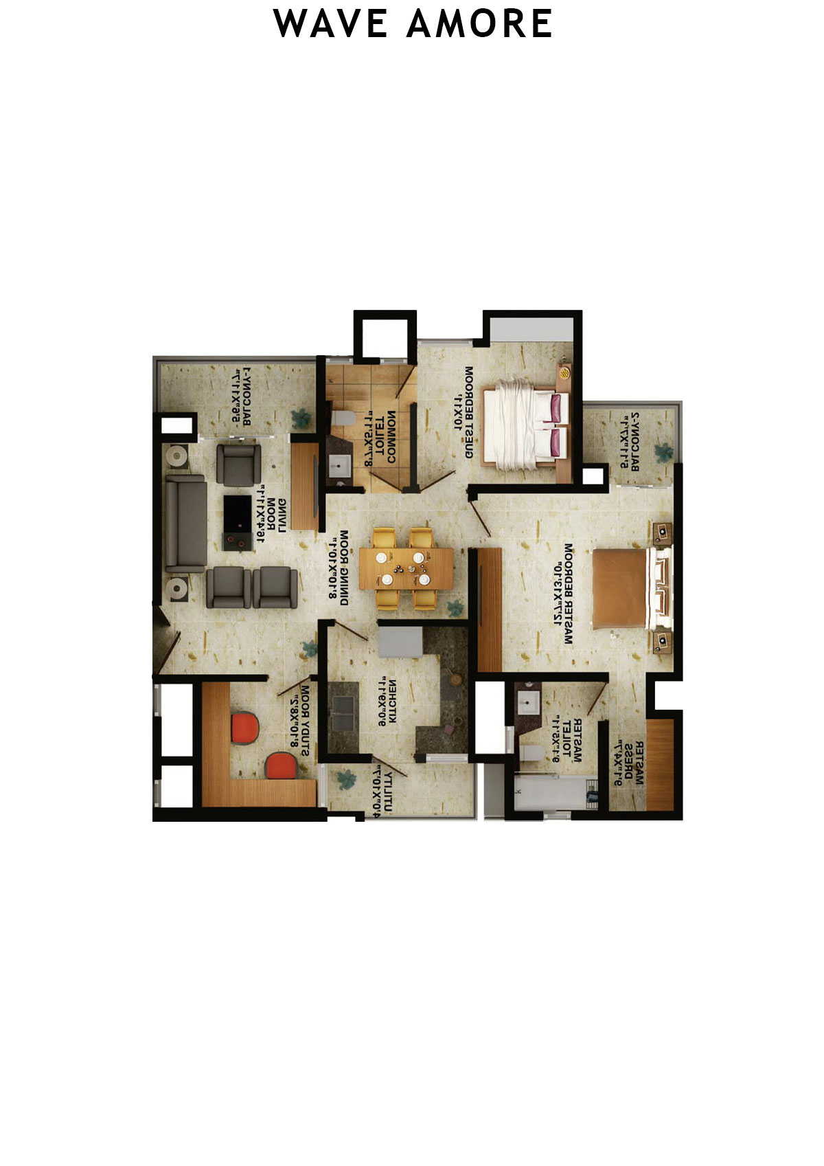 Wave Amore Tower A Unit 4 Floor Plan