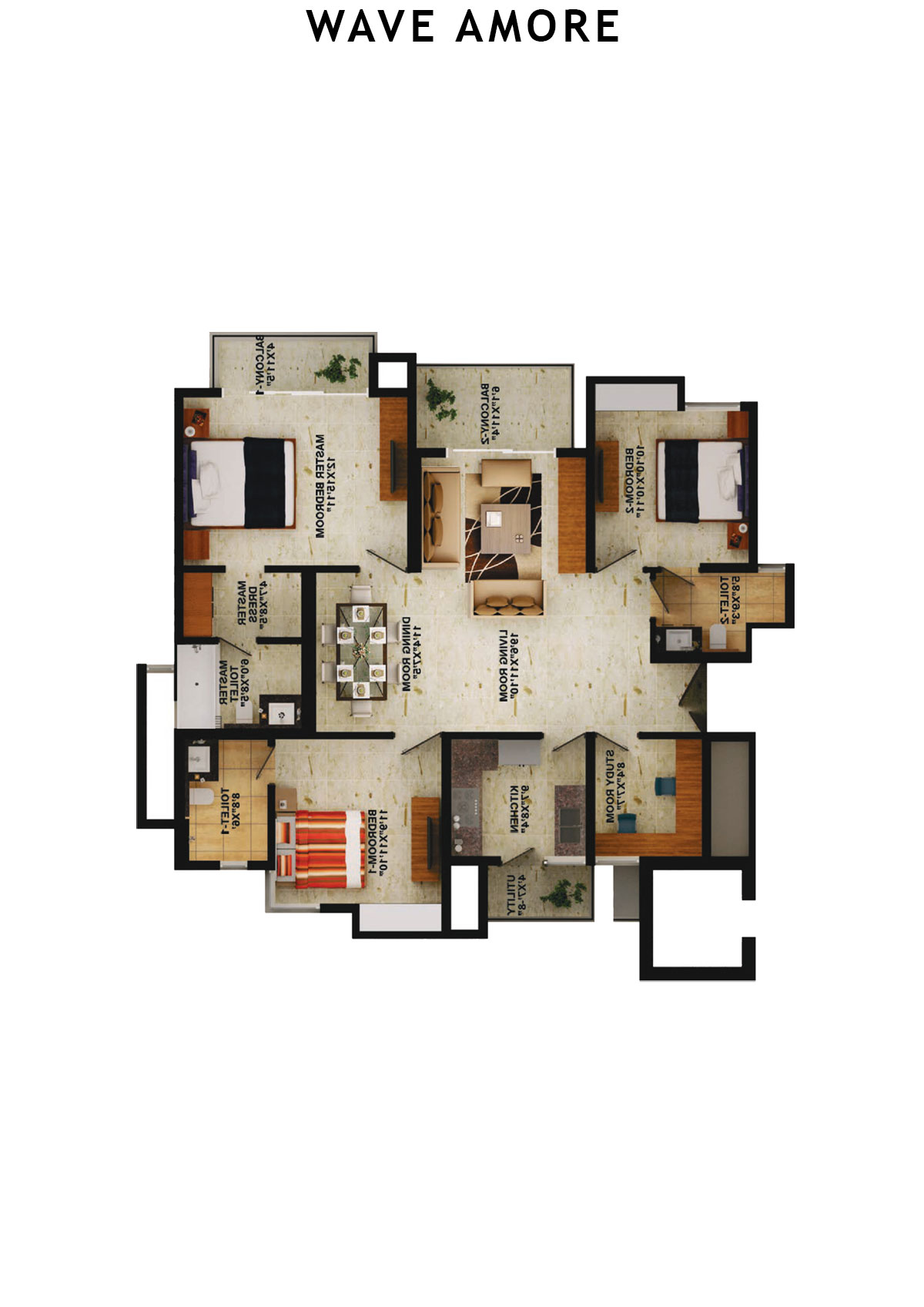 Wave Amore Tower B Unit 2 Floor Plan