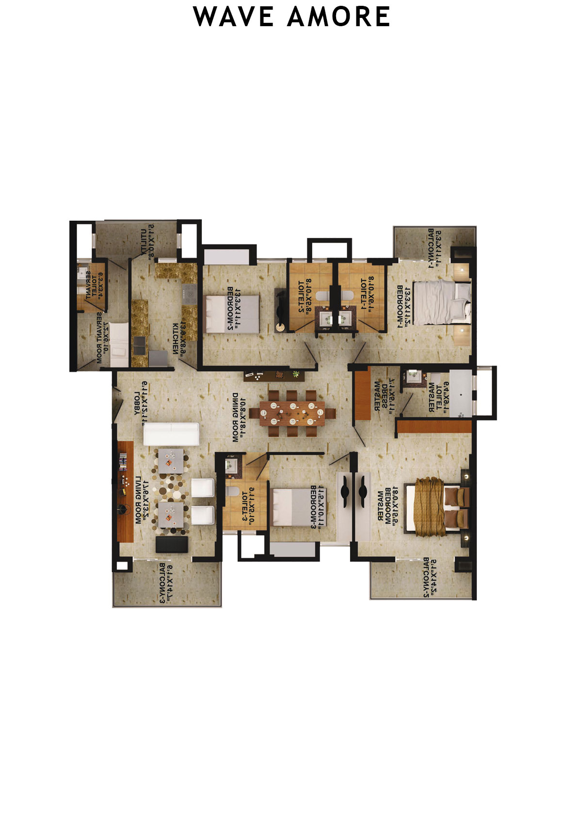 Wave Amore Tower C Unit 1 Floor Plan