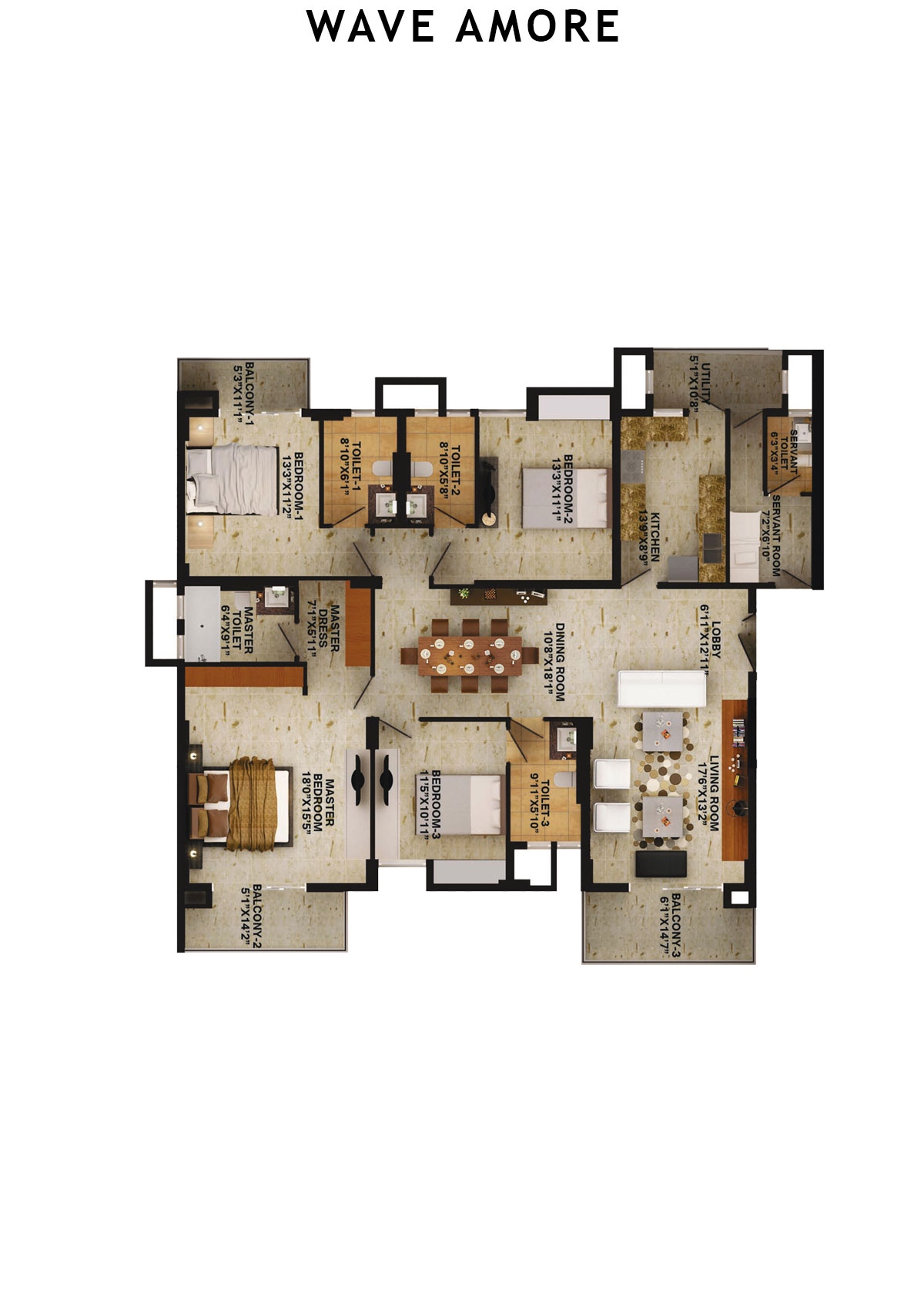 Wave Amore Tower C Unit 2 Floor Plan
