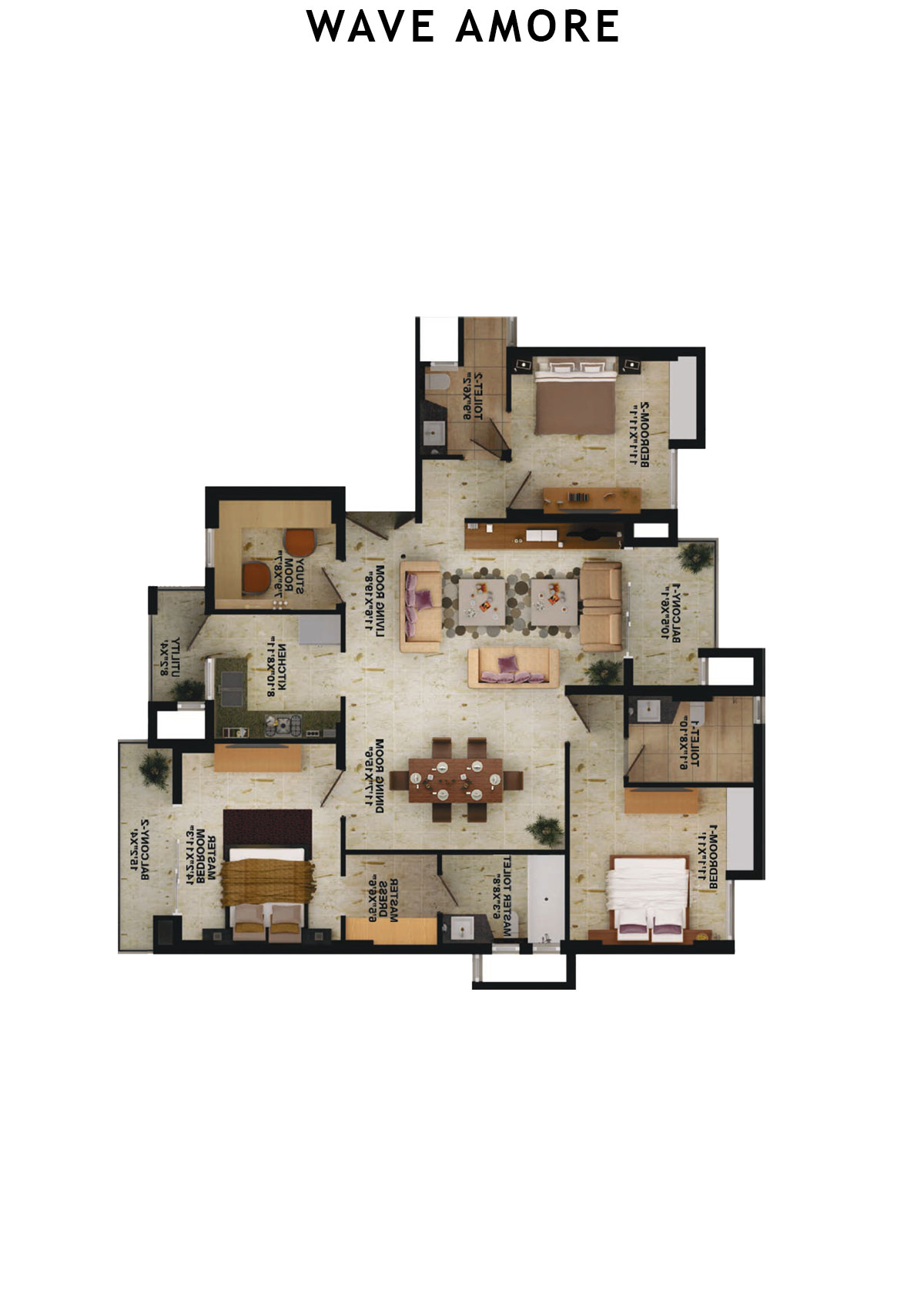 Wave Amore Tower E Unit 2 Floor Plan