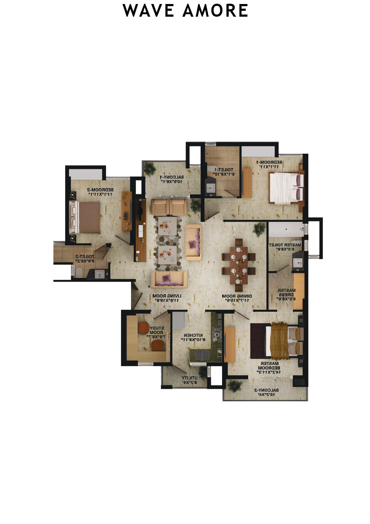 Wave Amore Tower F Unit 1 Floor Plan