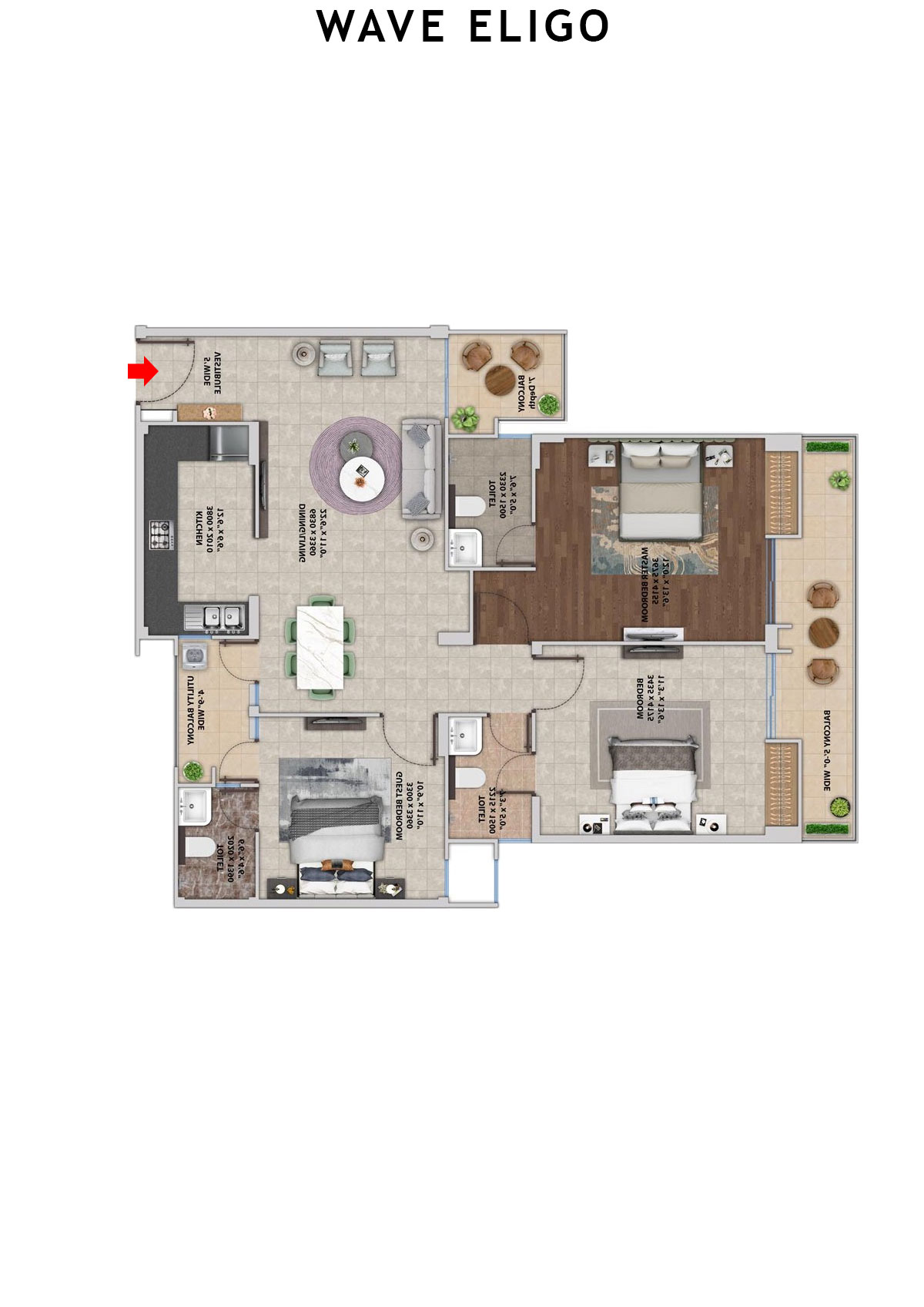 Wave Eligo Tower H2 Unit 4 Floor Plan