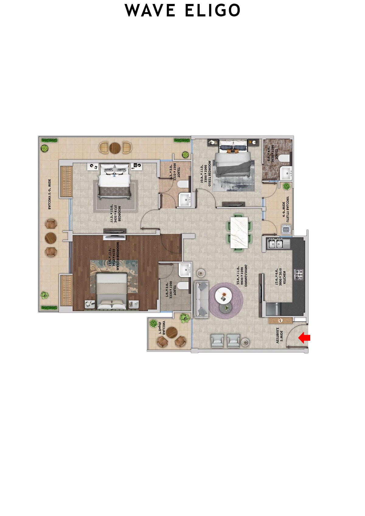 Wave Eligo Tower H7 Unit 2 Floor Plan