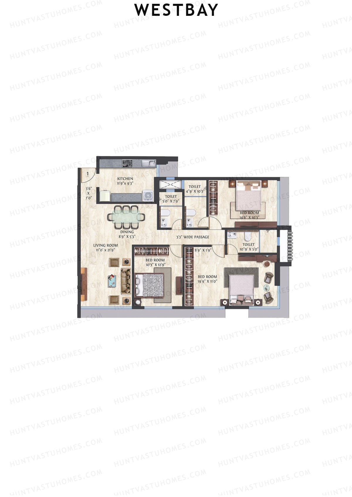 Westbay Tower A Unit 1 Floor Plan