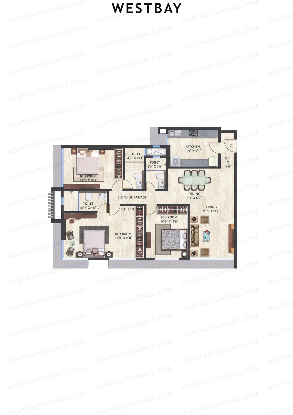 Westbay Tower A Unit 2 Floor Plan