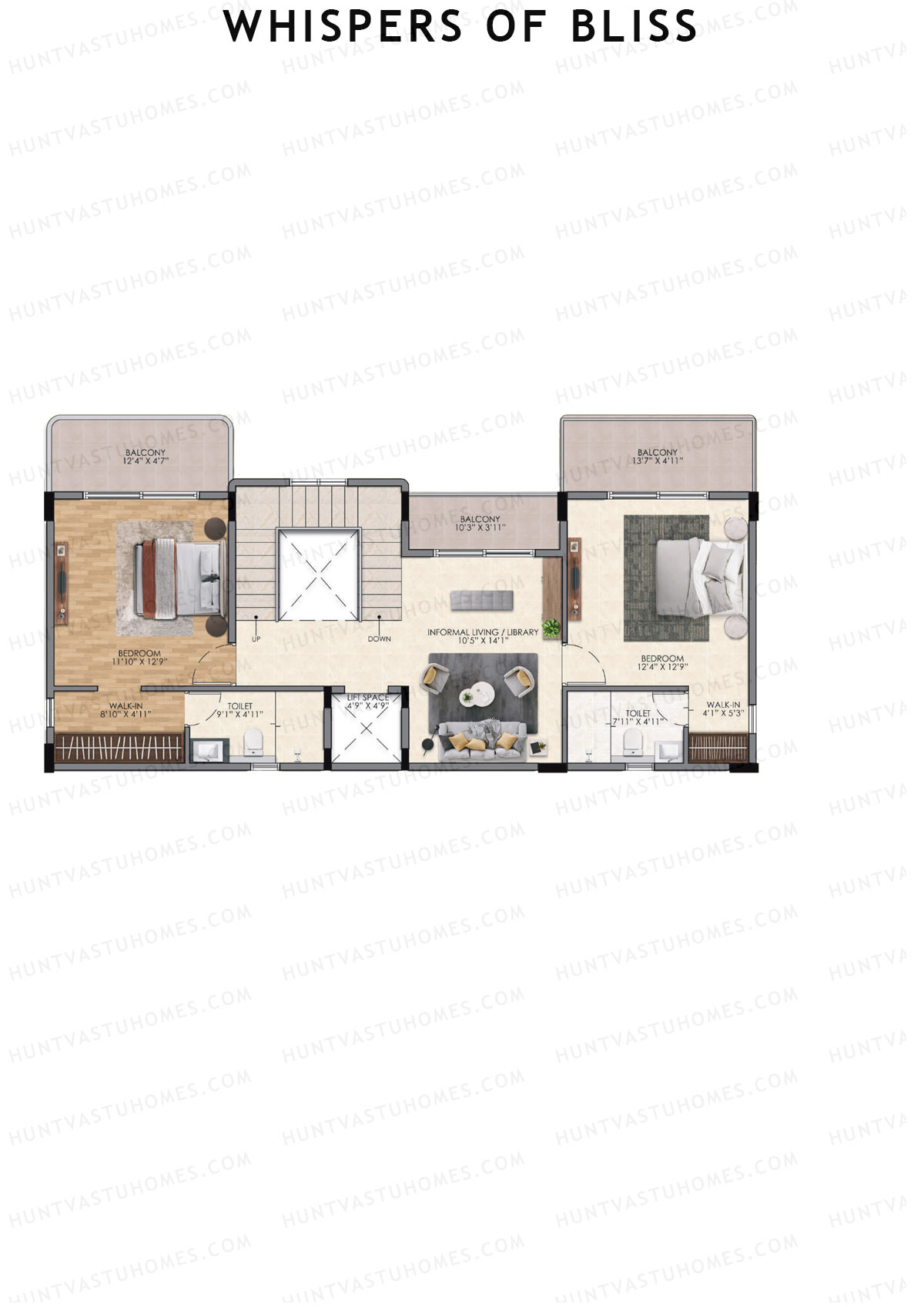 Whispers of Bliss, Villas 1-4, Unit 1 (Villa), 4BHK, Super Area 3420   sq ft 