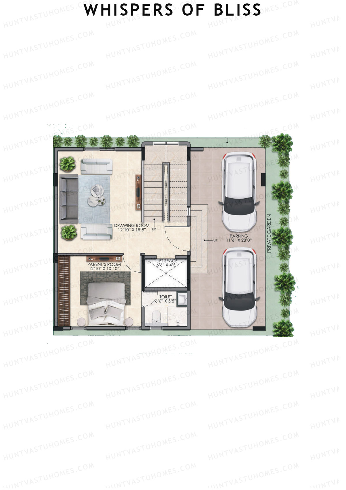 Whispers of Bliss, Villas 1-4, Unit 3 (Villa), 4BHK, Super Area 3168   sq ft 
