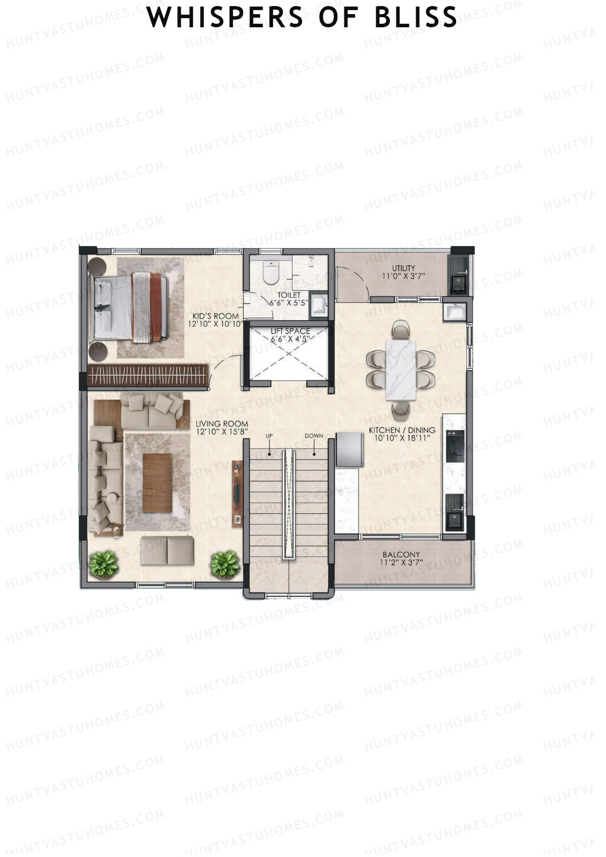 Whispers of Bliss, Villas 5-11, Unit 5 (Villa), 4BHK, Super Area 3276   sq ft 
