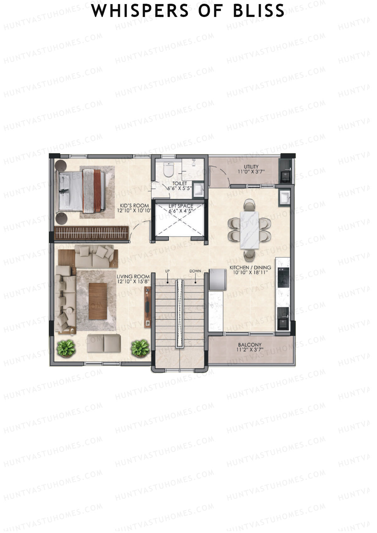 Whispers of Bliss, Villas 5-11, Unit 7 (Villa), 4BHK, Super Area 3168   sq ft 
