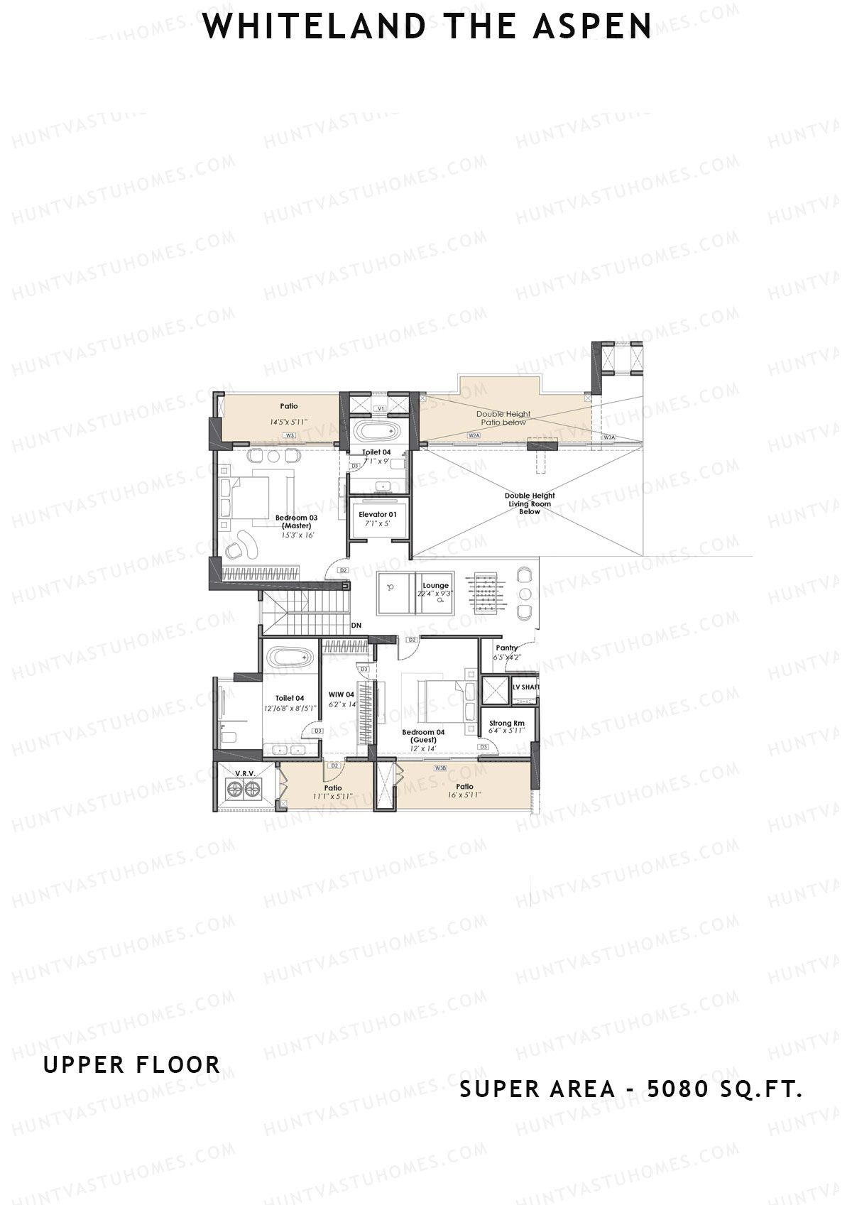 Whiteland The Aspen Tower T1 Unit 1 (Penthouse) Floor Plan