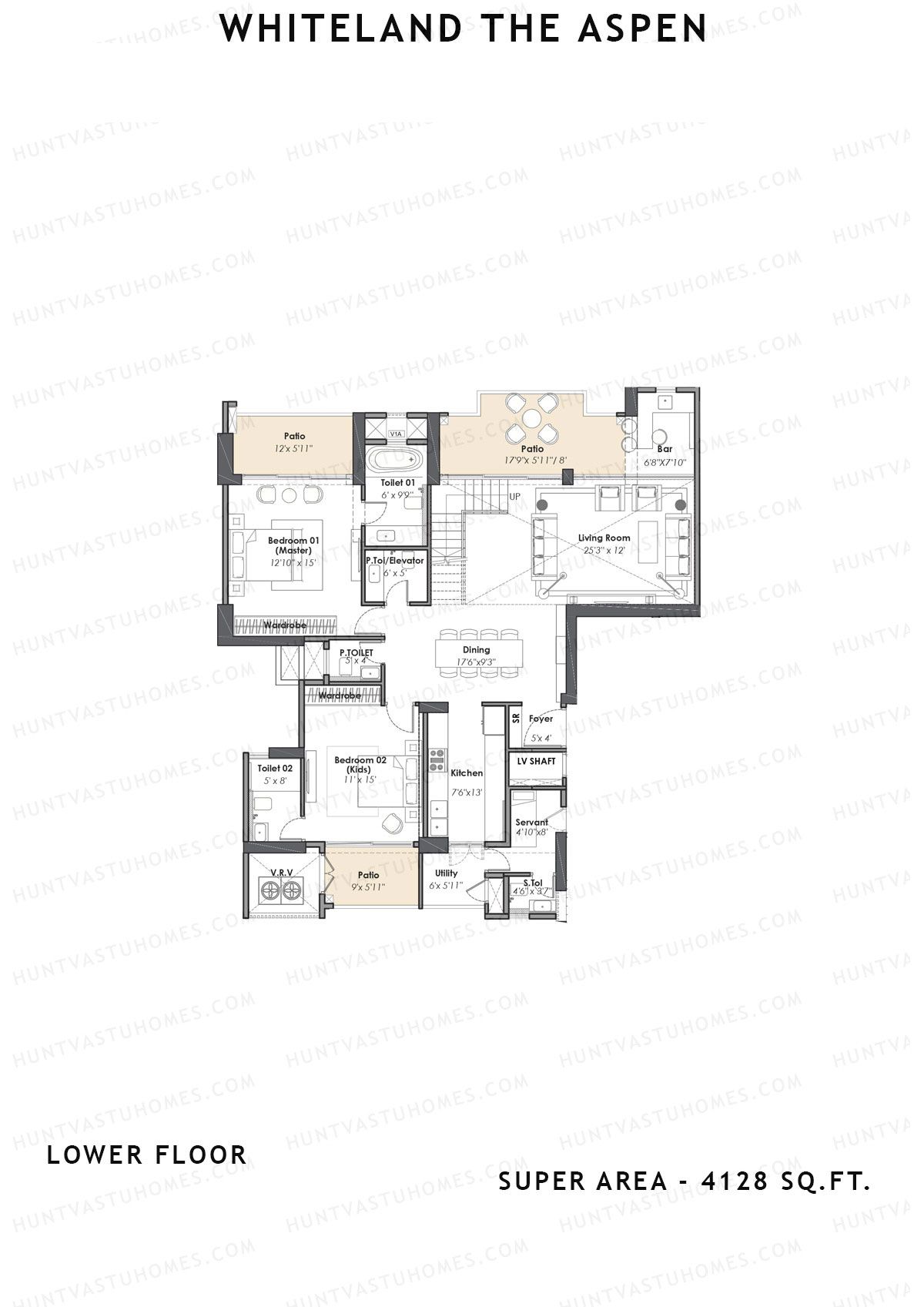Whiteland The Aspen Tower T2 Unit 1 (Penthouse) Floor Plan