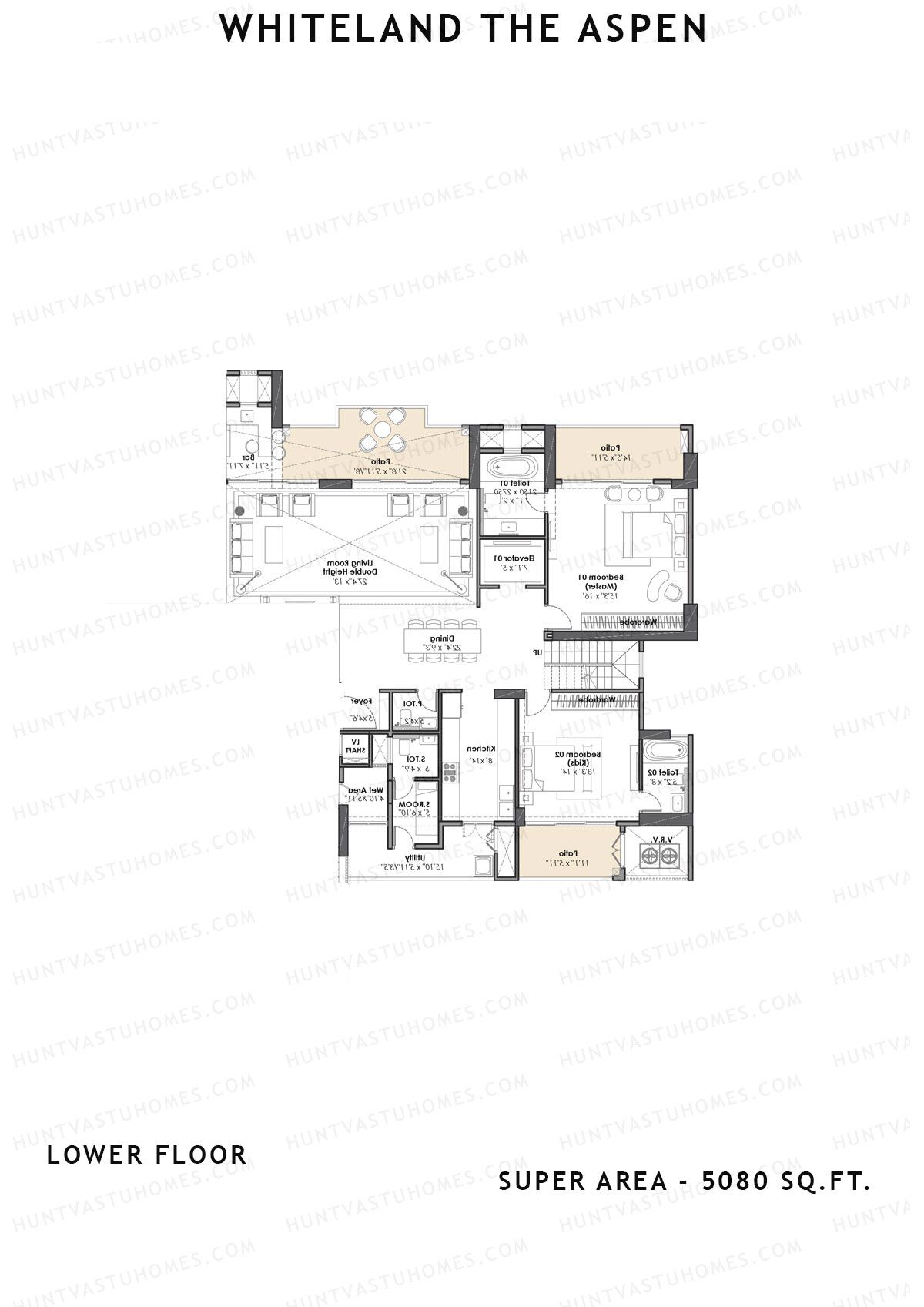 Whiteland The Aspen Tower T2 Unit 2 (Penthouse) Floor Plan