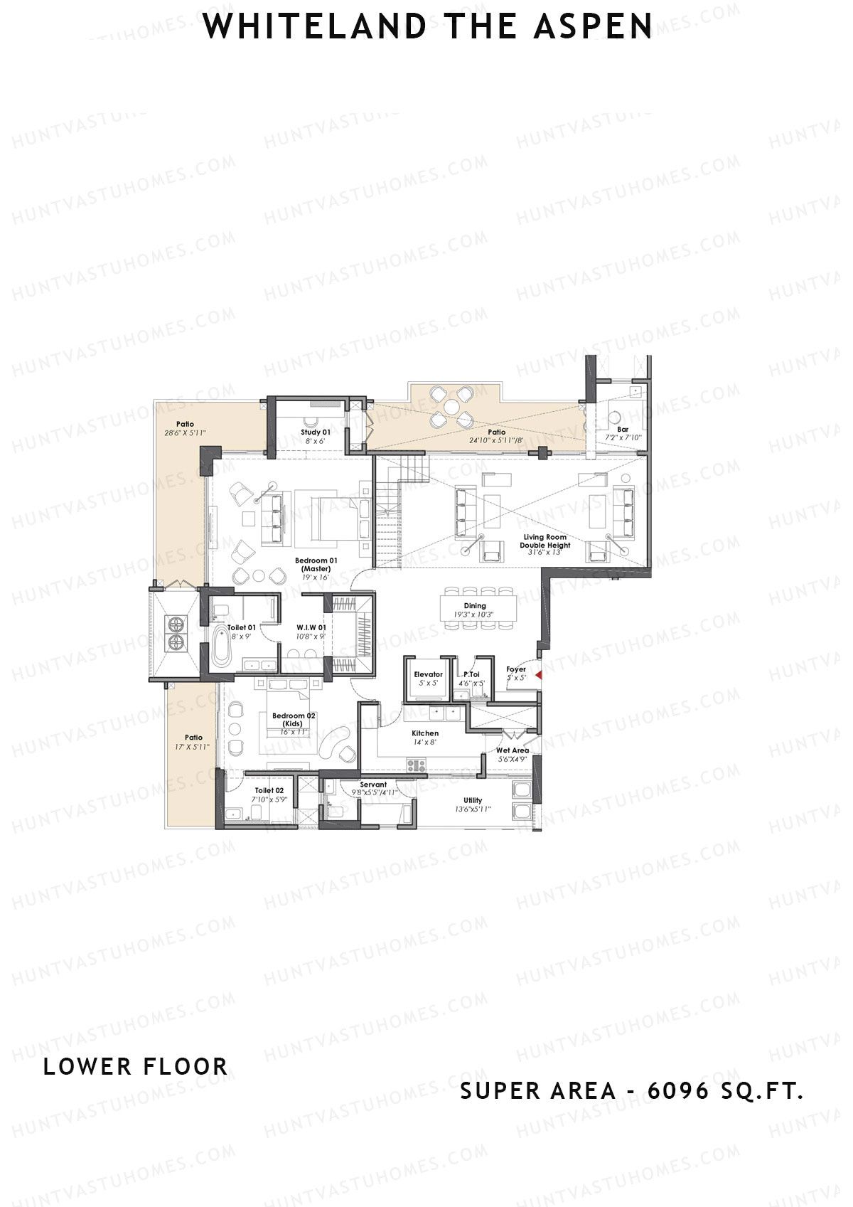 Whiteland The Aspen Tower T4 Unit 1 (Penthouse) Floor Plan