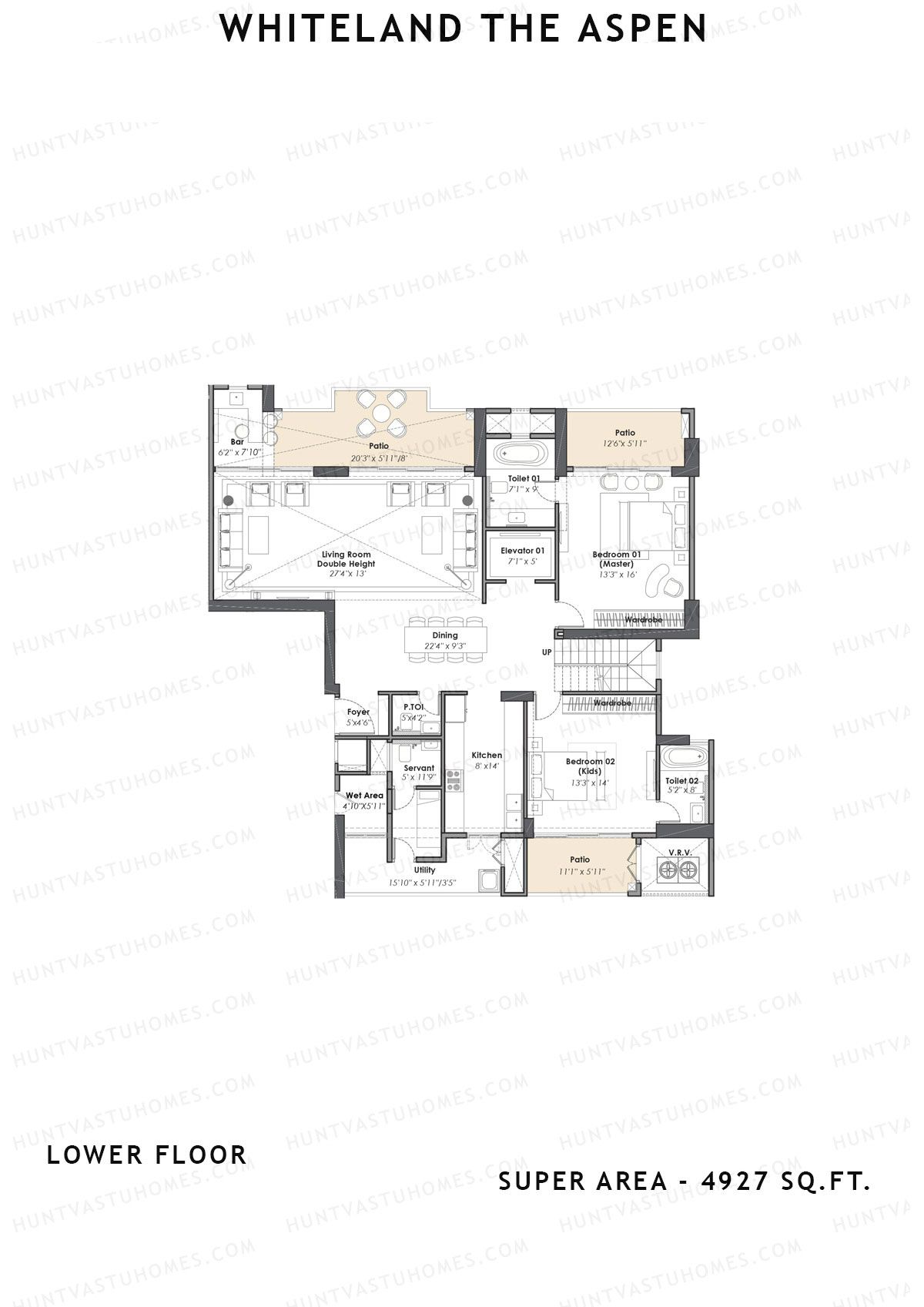 Whiteland The Aspen Tower T4 Unit 2 (Penthouse) Floor Plan