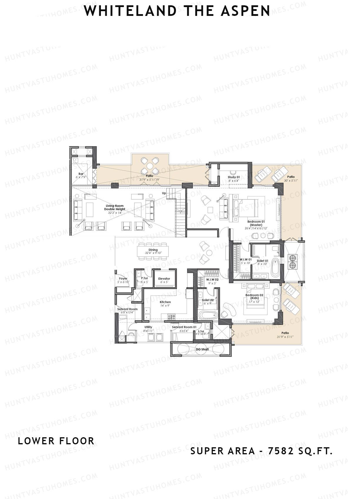 Whiteland The Aspen Tower T5 Unit 2 (Penthouse) Floor Plan