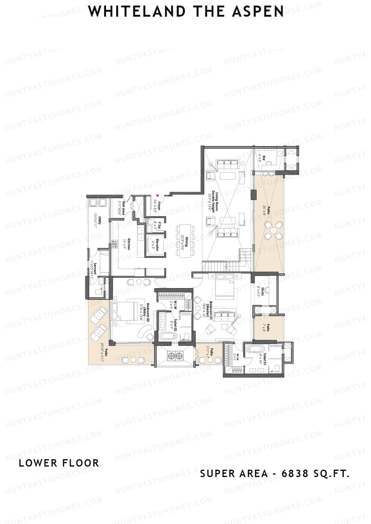 Whiteland The Aspen Tower T6 Unit 2 (Penthouse) Floor Plan