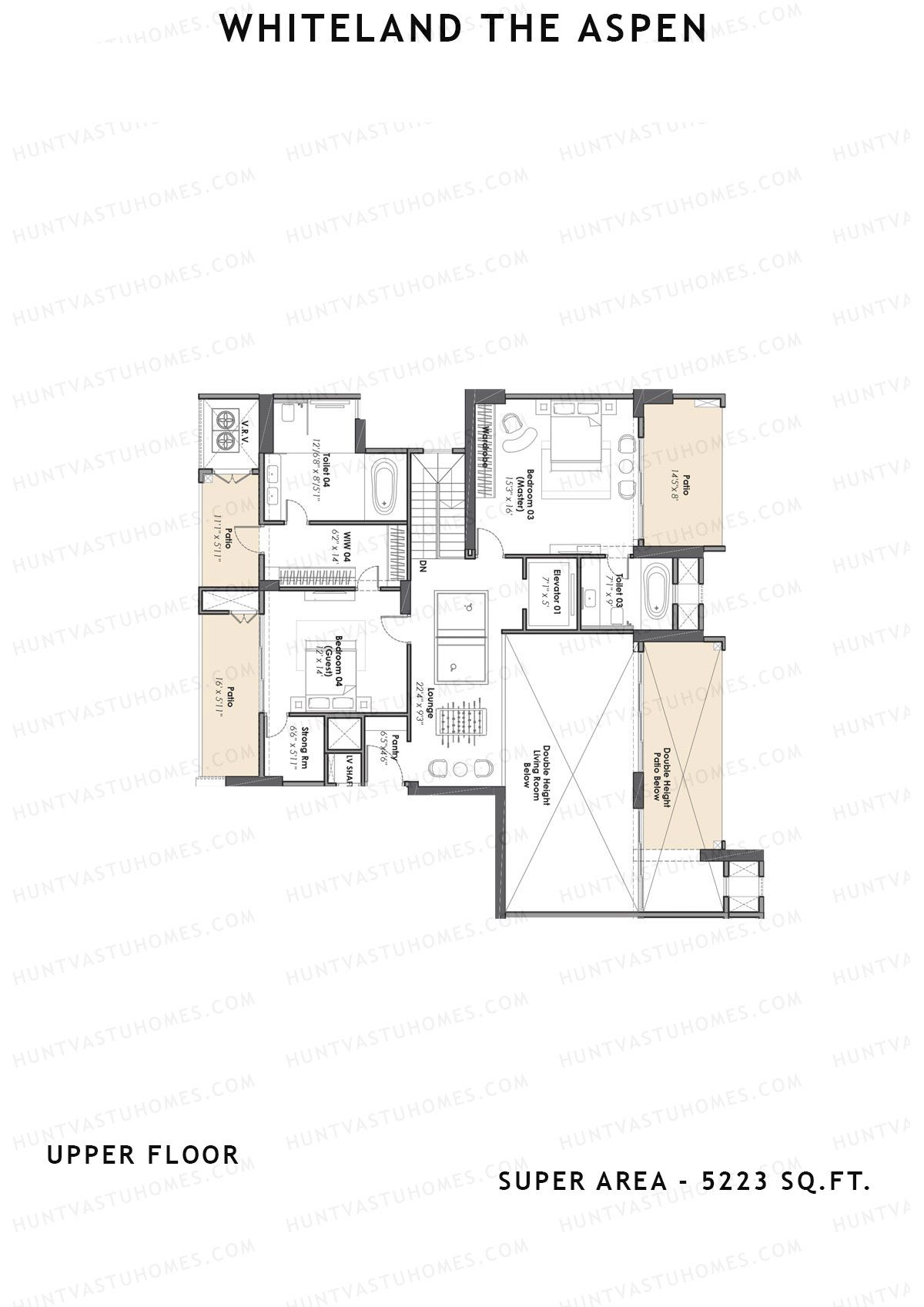 Whiteland The Aspen Tower T7 Unit 1 (Penthouse) Floor Plan