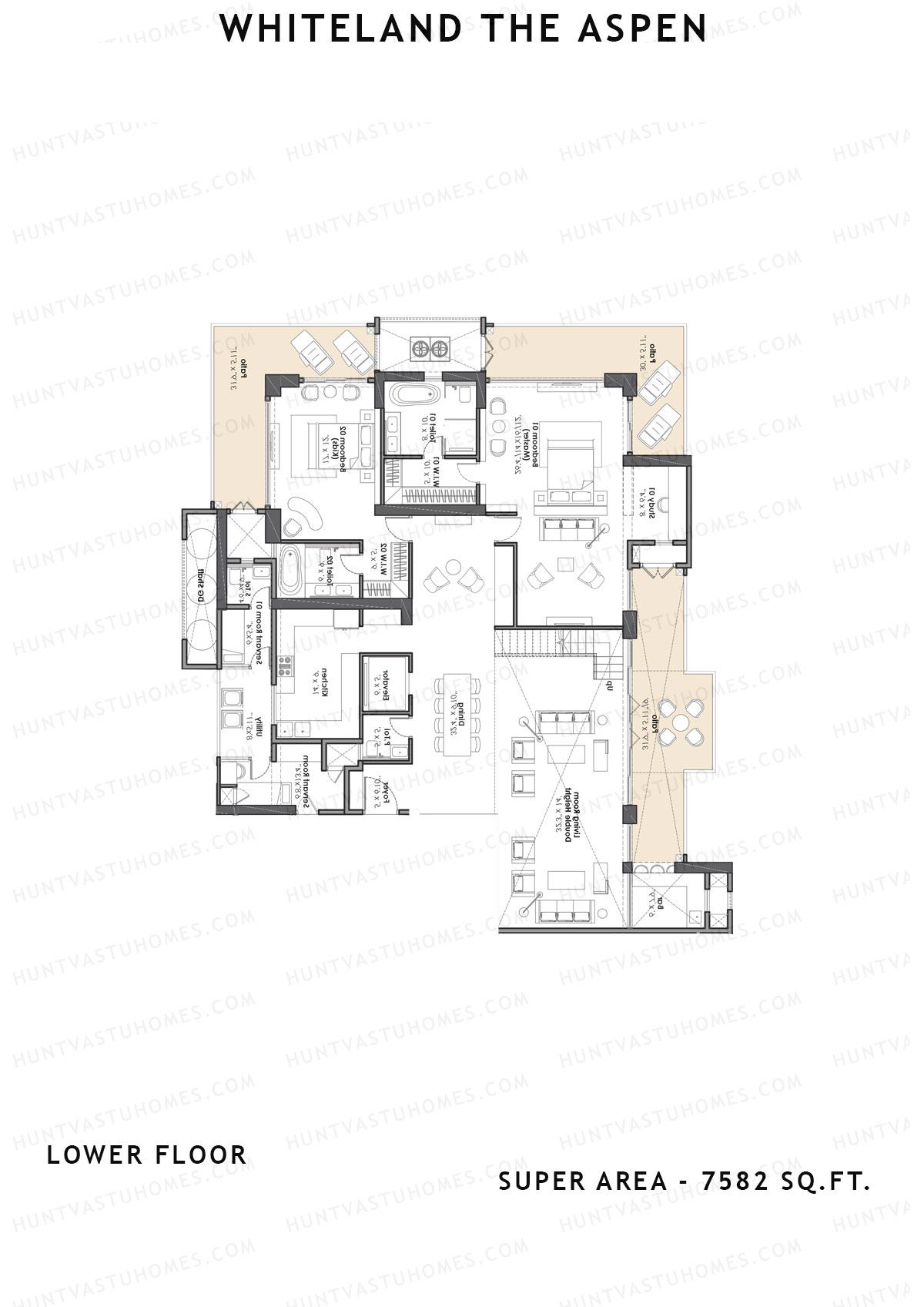 Whiteland The Aspen Tower T8 Unit 1 (Penthouse) Floor Plan