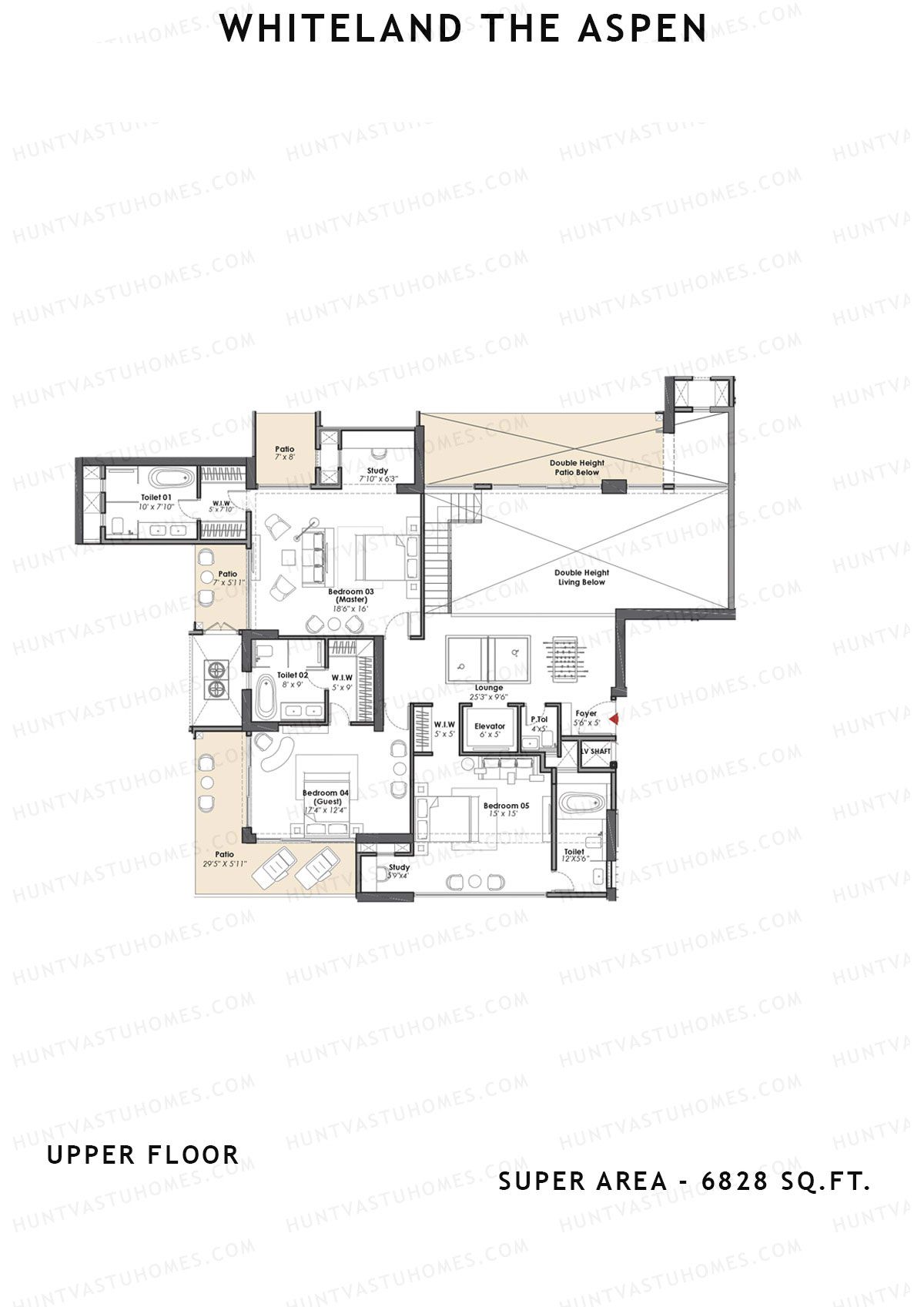 Whiteland The Aspen Tower T5 Unit 1 (Penthouse) Floor Plan