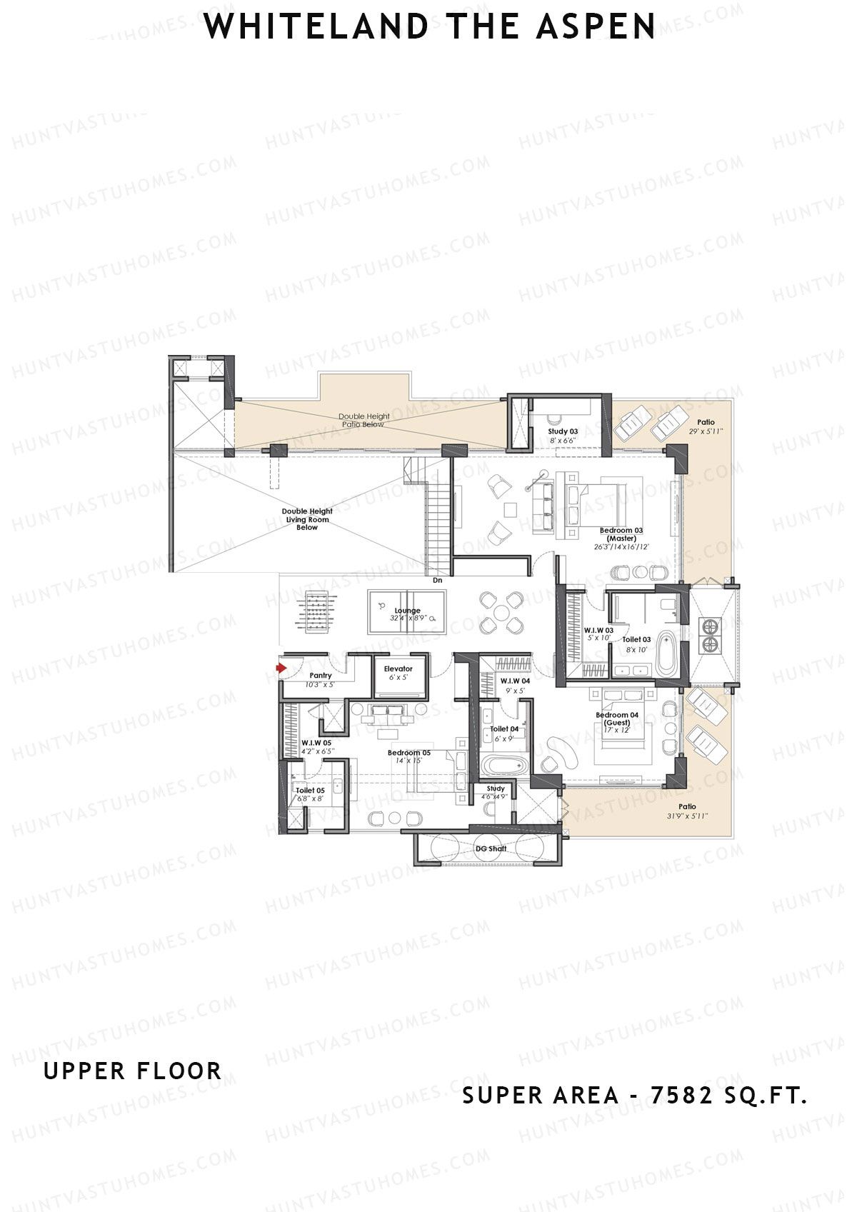 Whiteland The Aspen Tower T5 Unit 2 (Penthouse) Floor Plan
