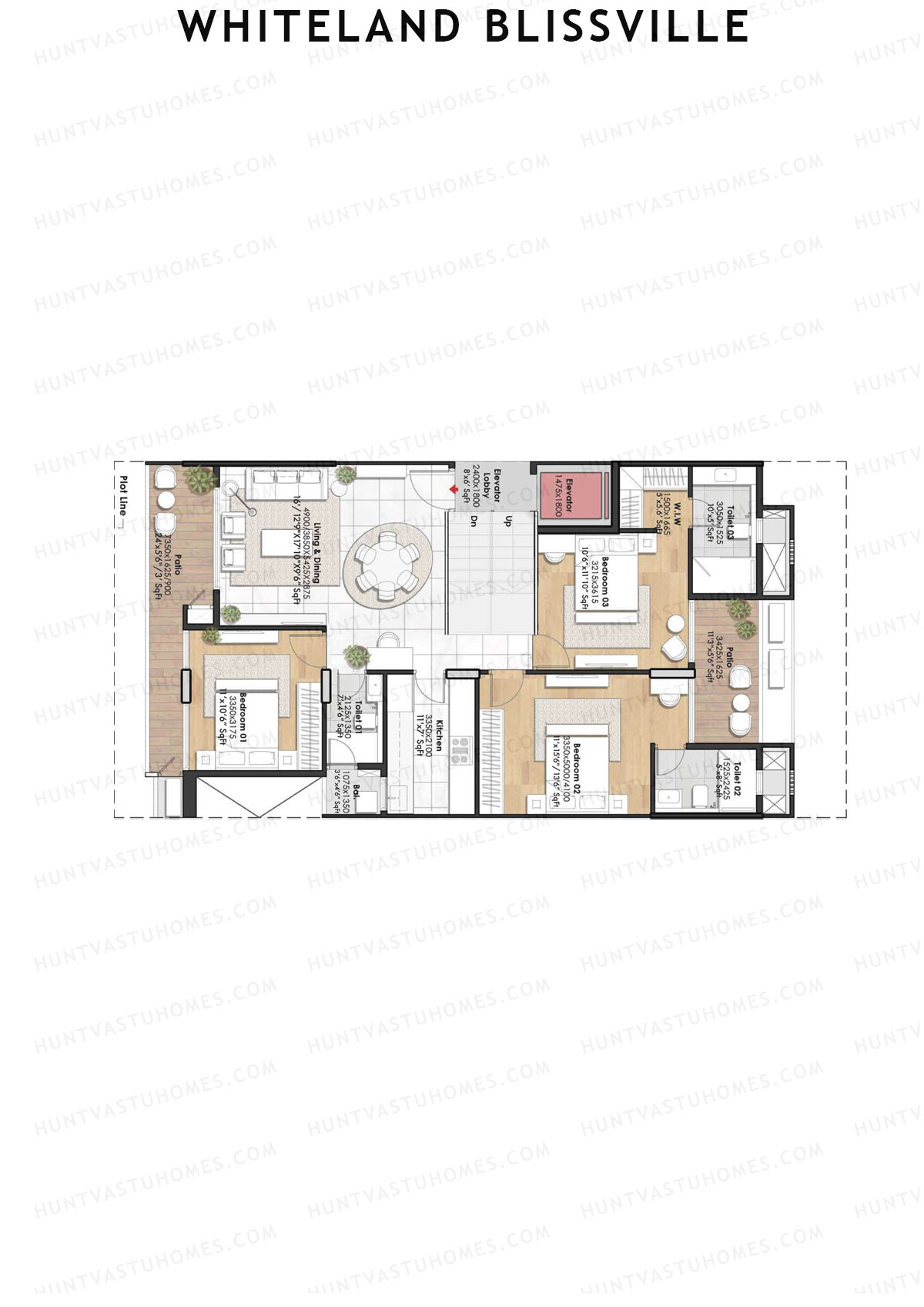 Whiteland Blissville Block 97-111 Unit 108 (Type D) Floor Plan