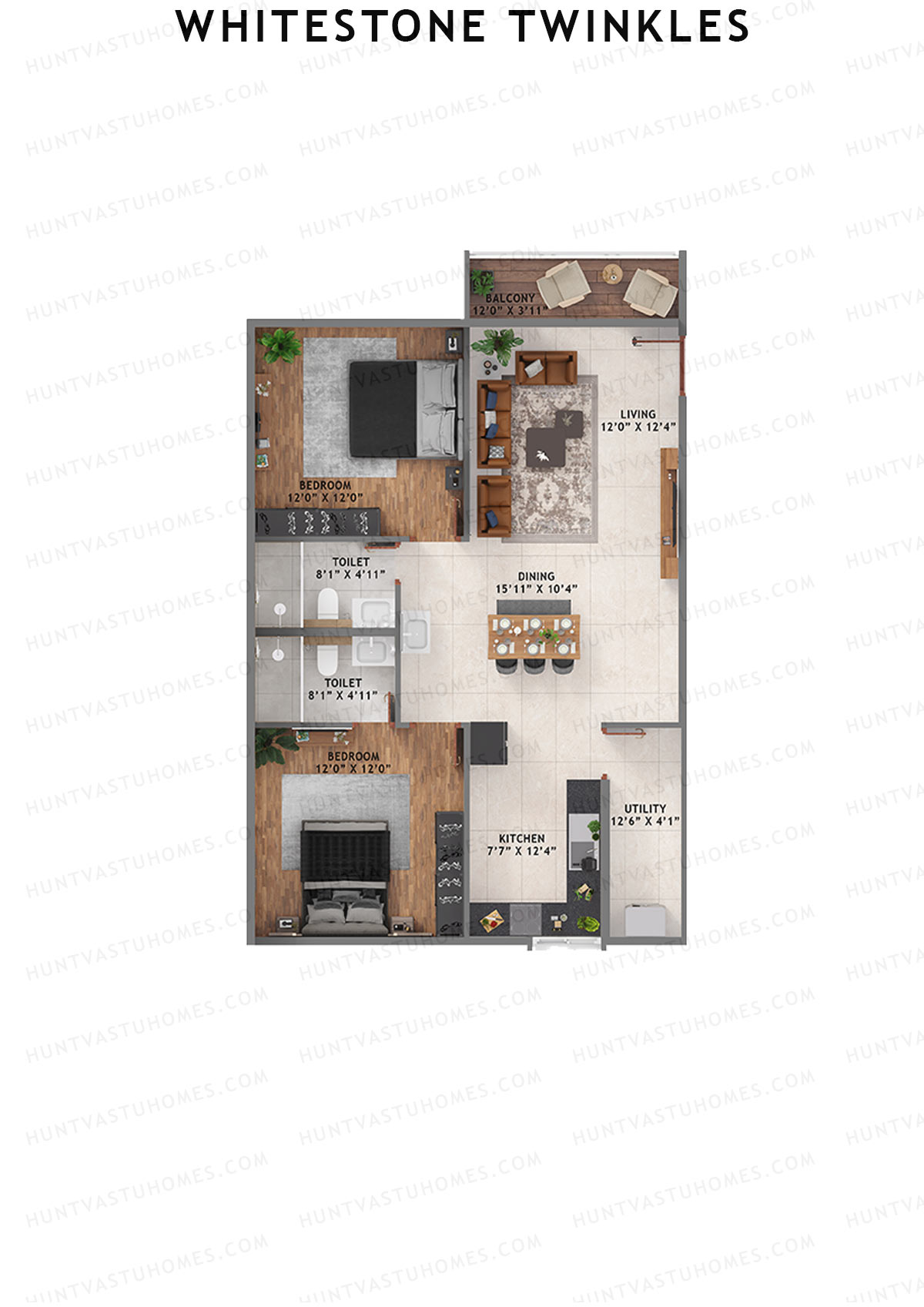 Whitestone Twinkles, Whitestone, Unit 9, 2BHK, Super Area 1340   sq ft 