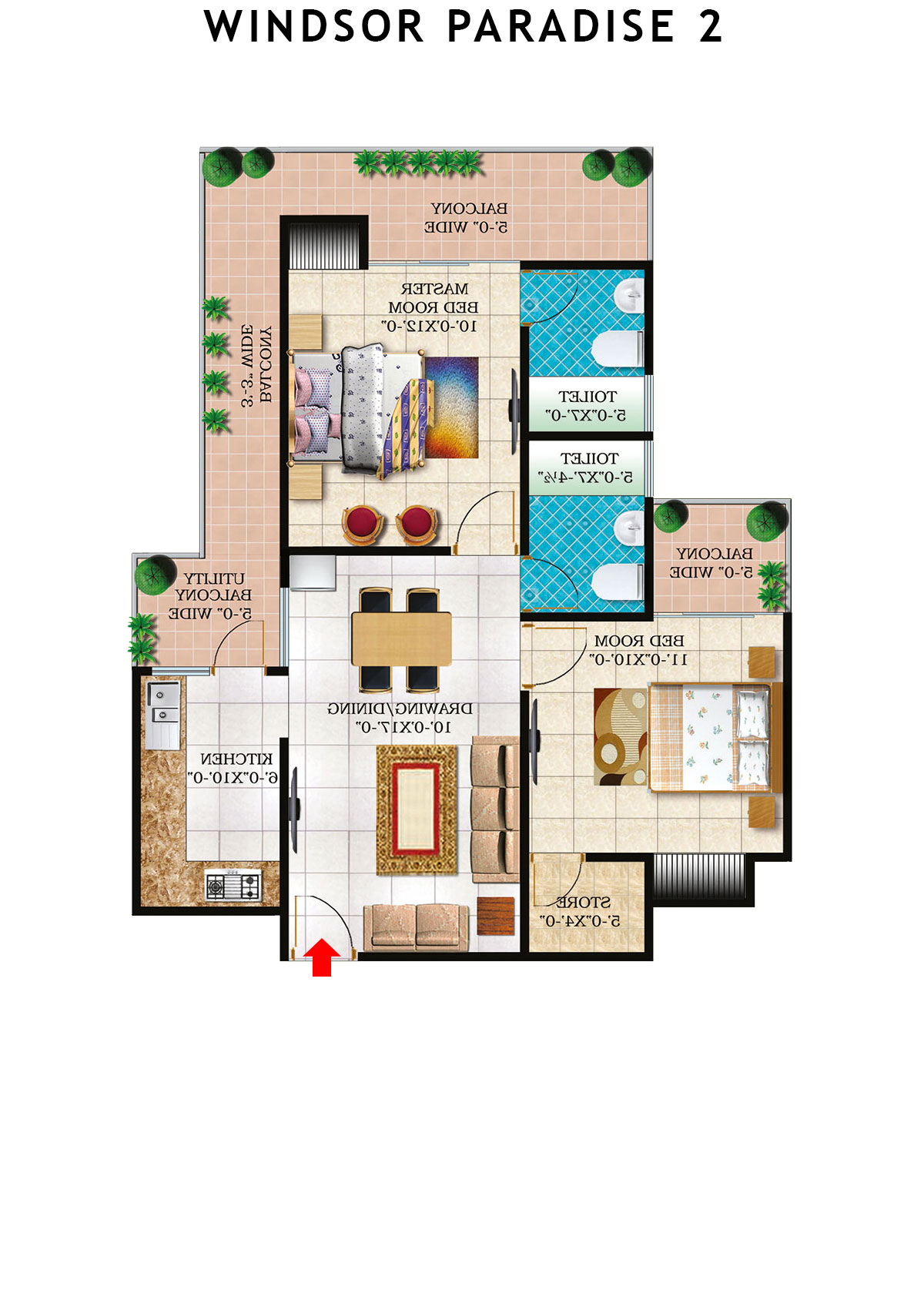Windsor Paradise 2 Block A Unit 11 (Type 7) Floor Plan