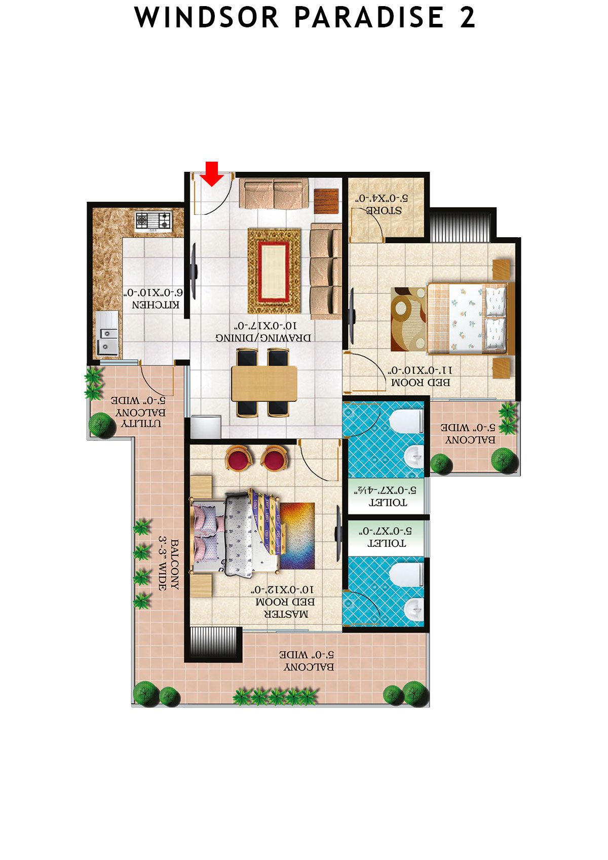 Windsor Paradise 2 Block A Unit 12 (Type 7) Floor Plan