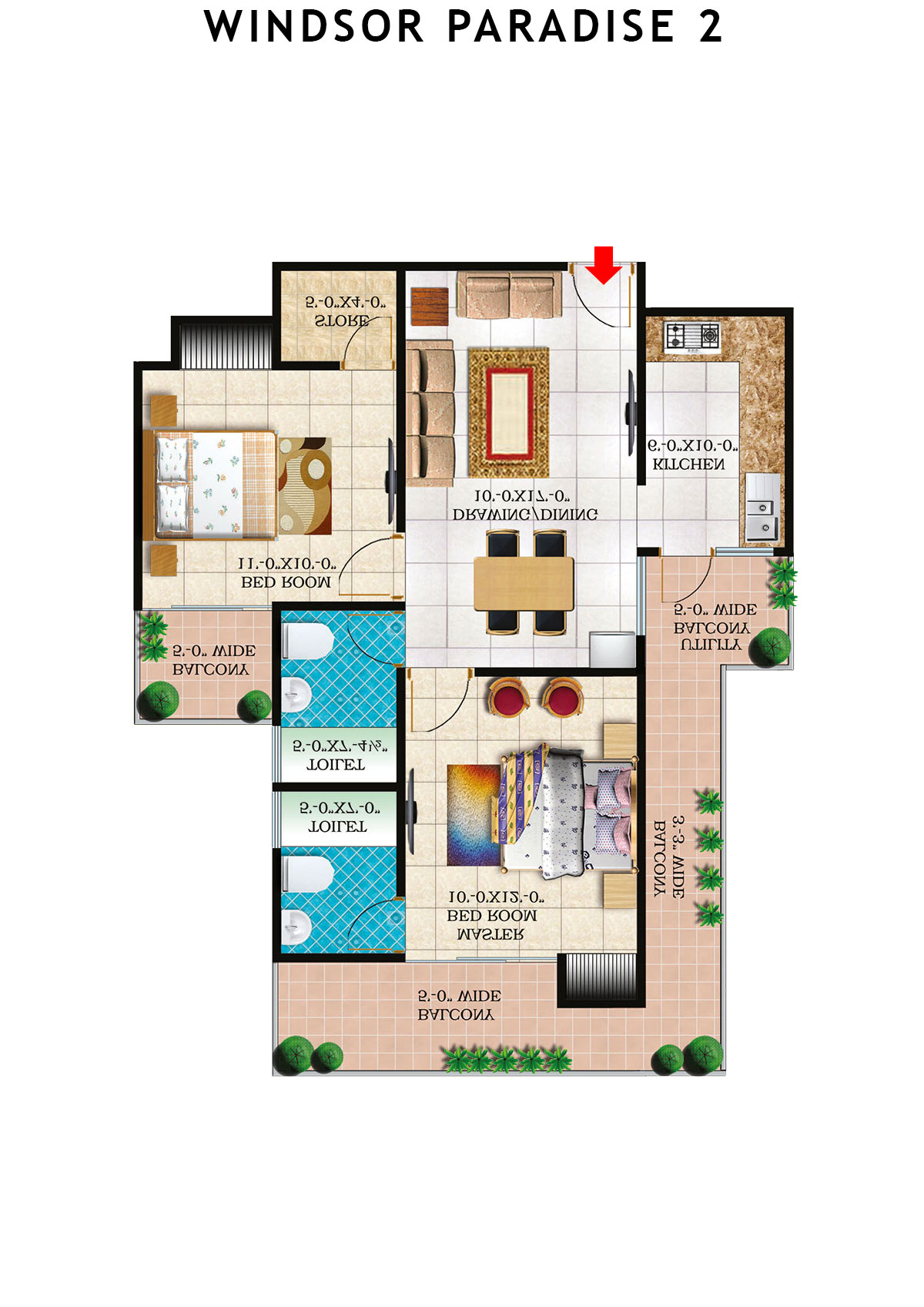 Windsor Paradise 2 Block A Unit 14 (Type 7) Floor Plan