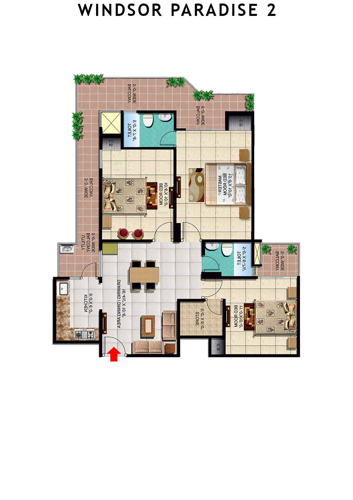 Windsor Paradise 2 Block A Unit 2 (Type 4) Floor Plan