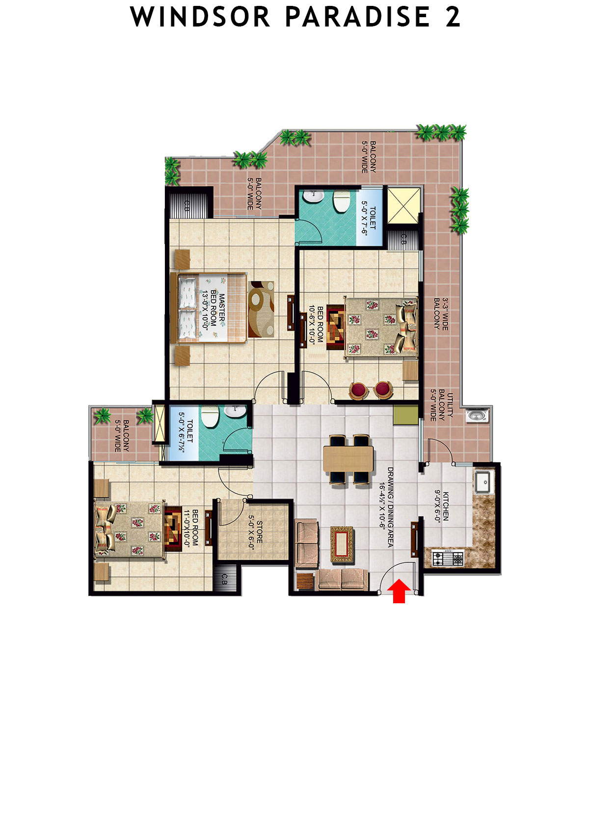 Windsor Paradise 2 Block A Unit 3 (Type 4) Floor Plan