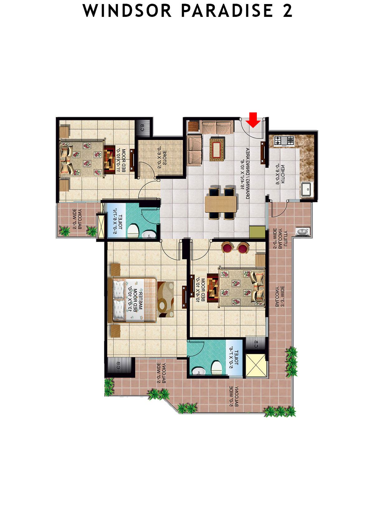 Windsor Paradise 2 Block A Unit 1 (Type 4) Floor Plan