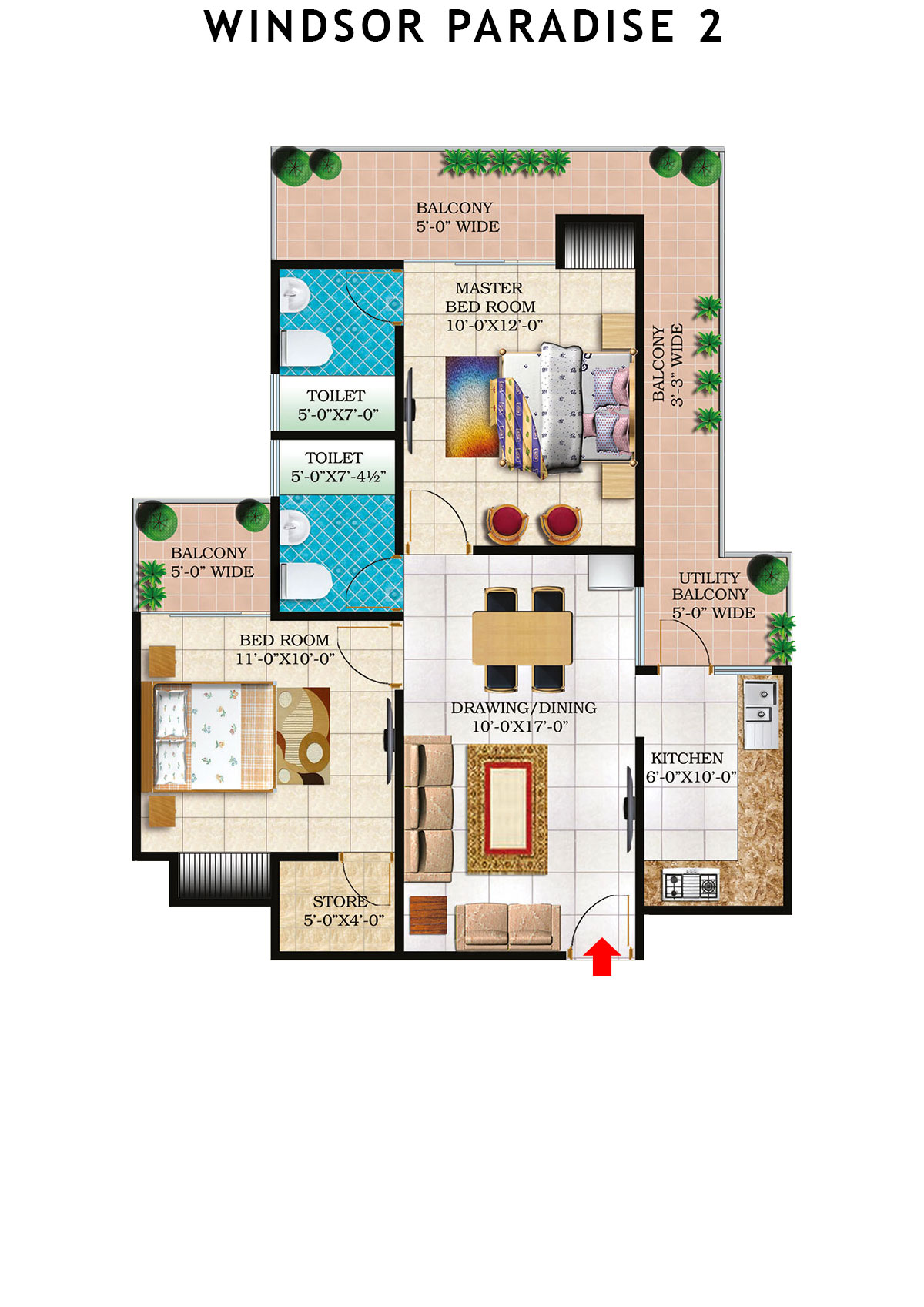 Windsor Paradise 2 Block B Unit 23 (Type 7) Floor Plan