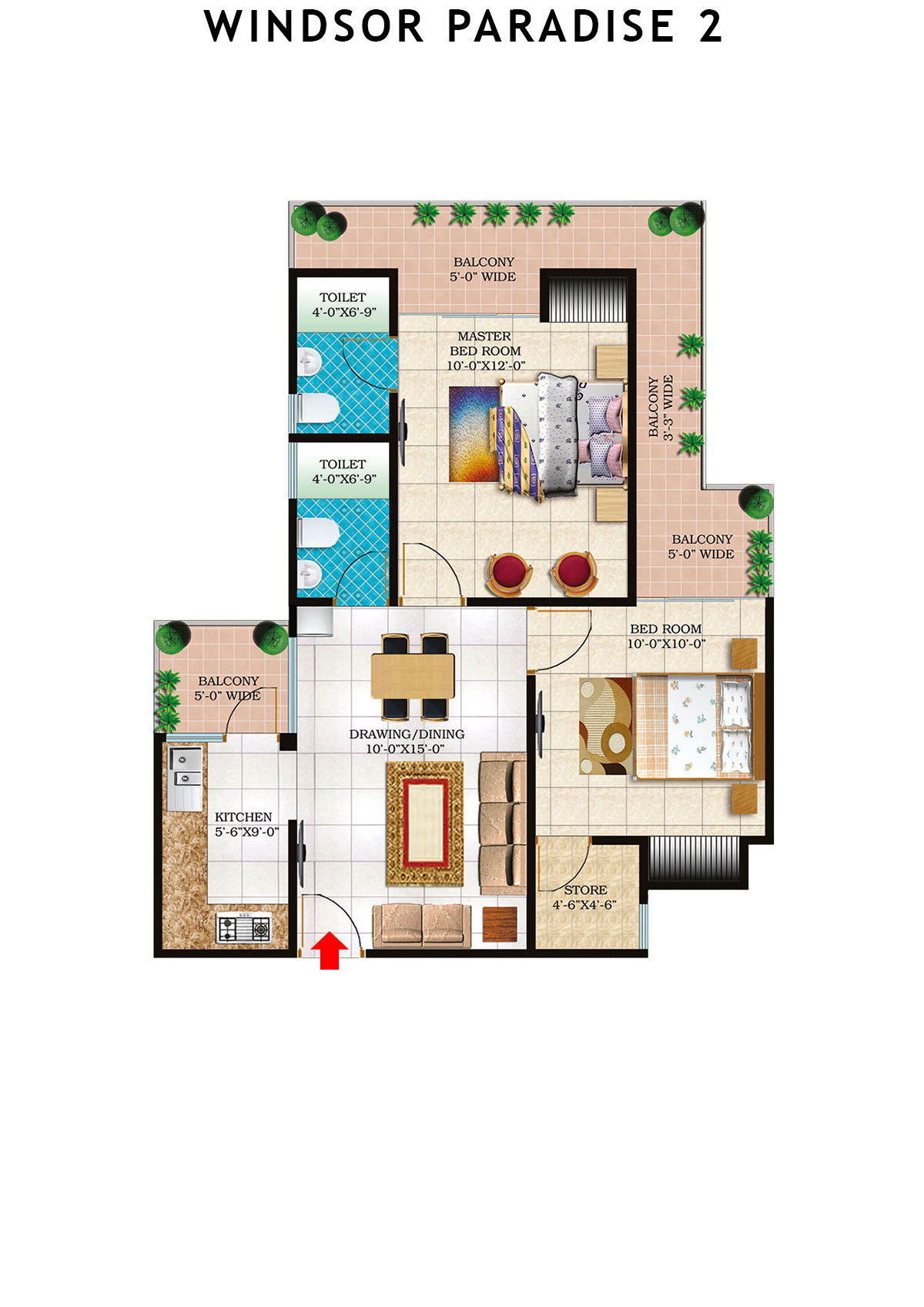 Windsor Paradise 2 Block C Unit 24 (Type 8) Floor Plan