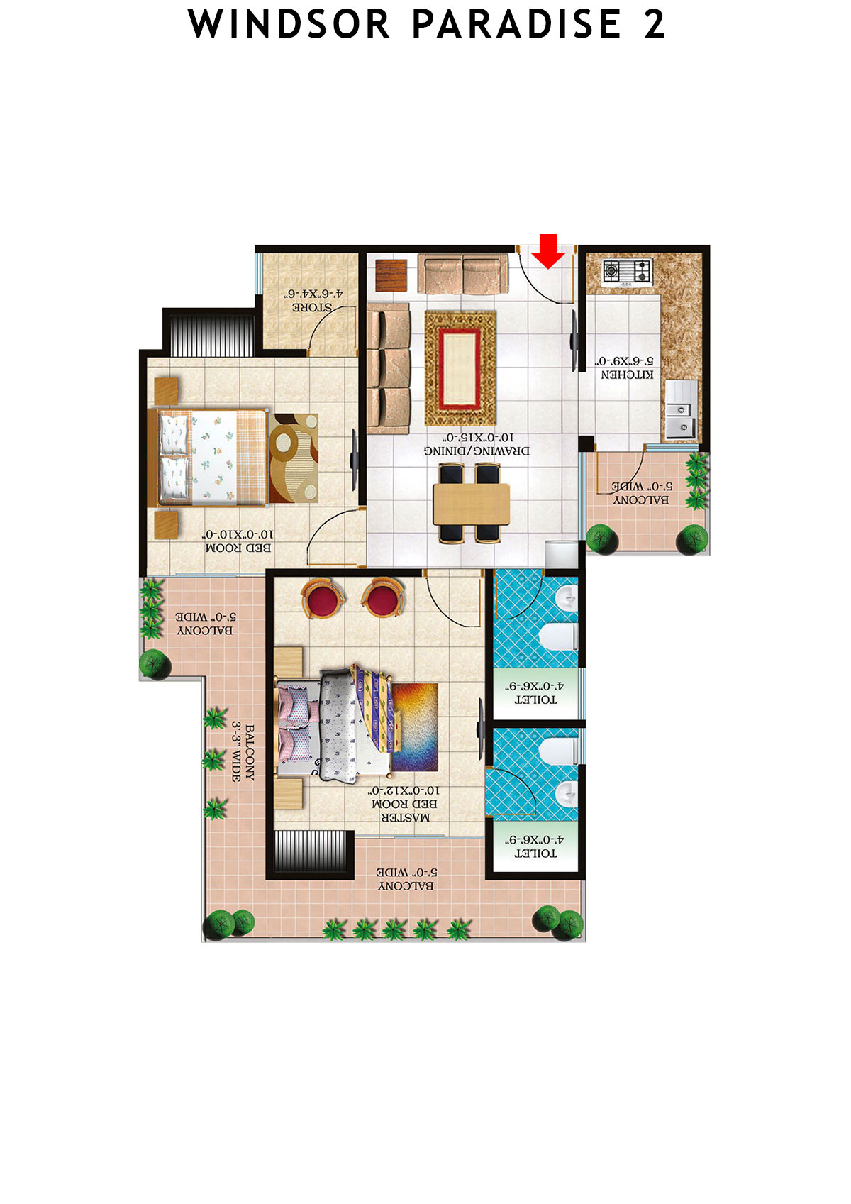 Windsor Paradise 2 Block C Unit 25 (Type 8) Floor Plan