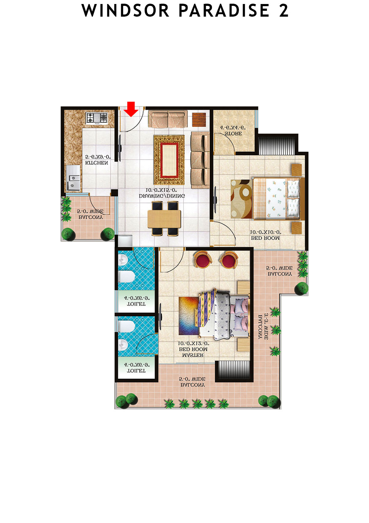 Windsor Paradise 2 Block C Unit 26 (Type 8) Floor Plan