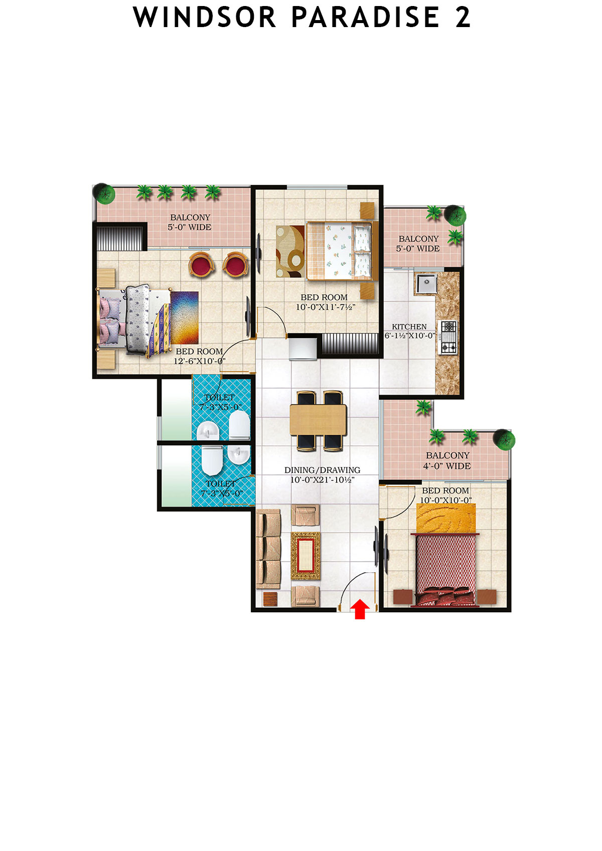 Windsor Paradise 2 Block C Unit 27 (Type 6) Floor Plan