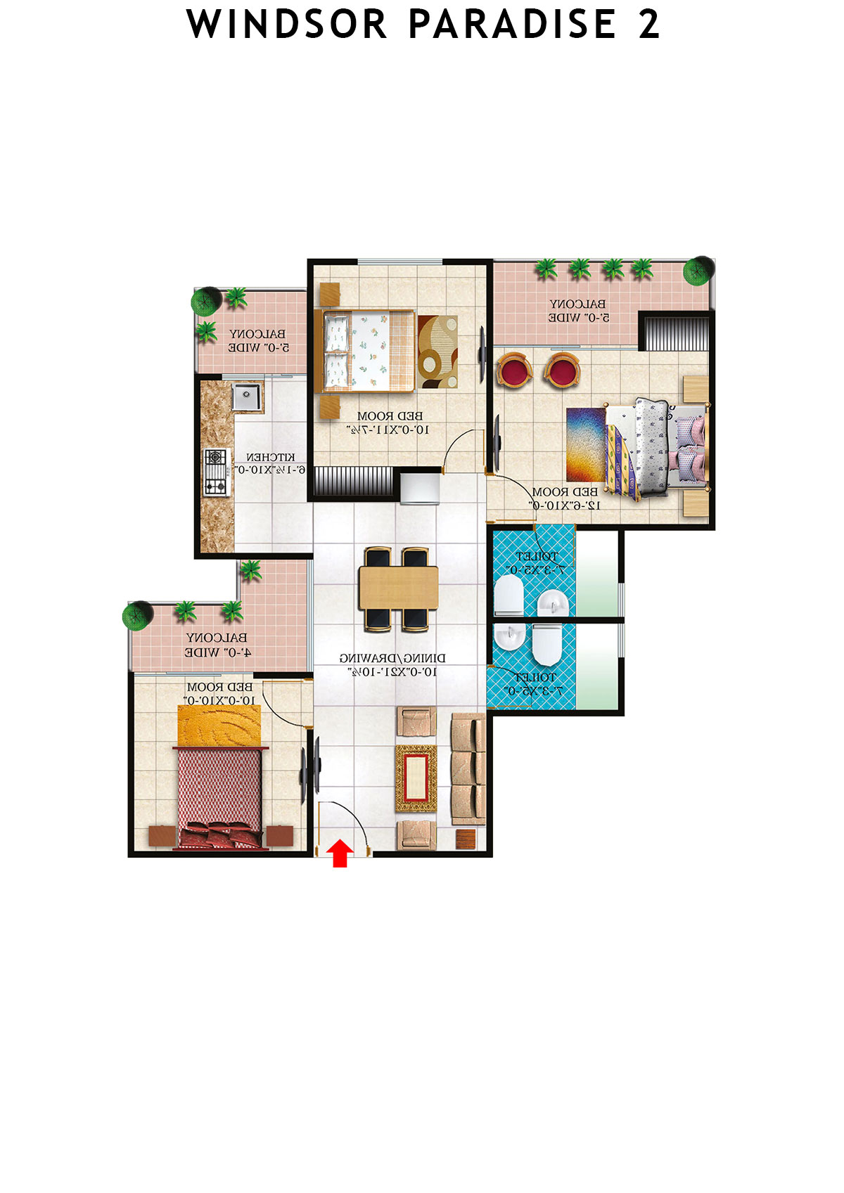 Windsor Paradise 2 Block C Unit 28 (Type 6) Floor Plan