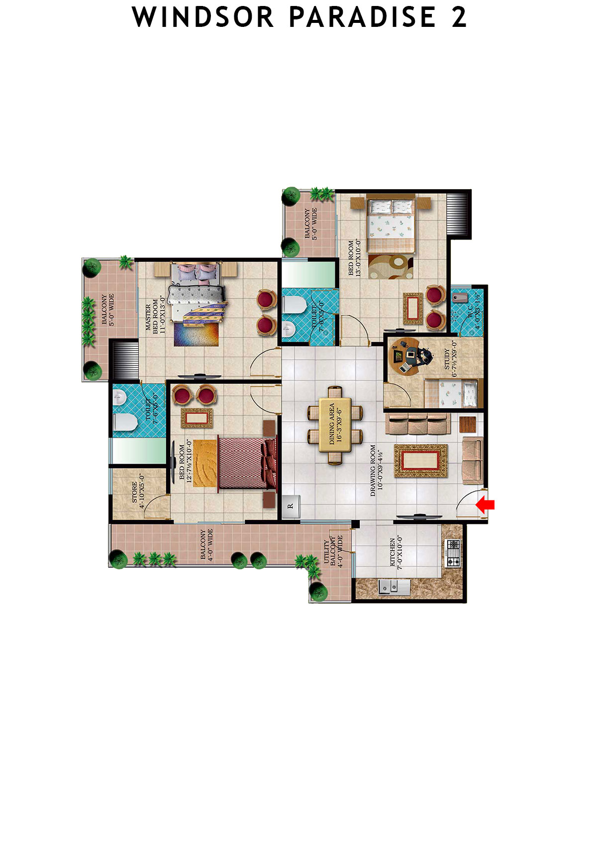 Windsor Paradise 2 Block C Unit 30 (Type 3) Floor Plan