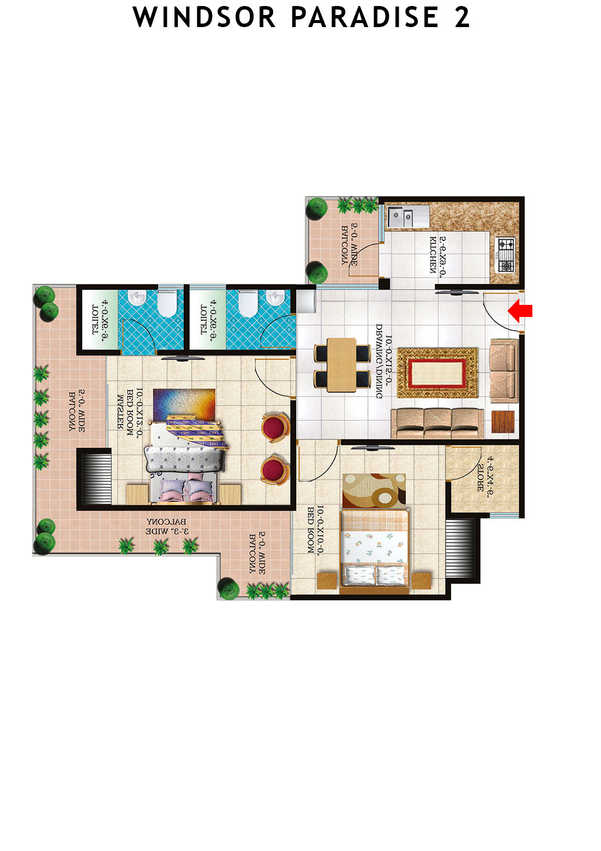 Windsor Paradise 2 Block D Unit 39 (Type 8) Floor Plan