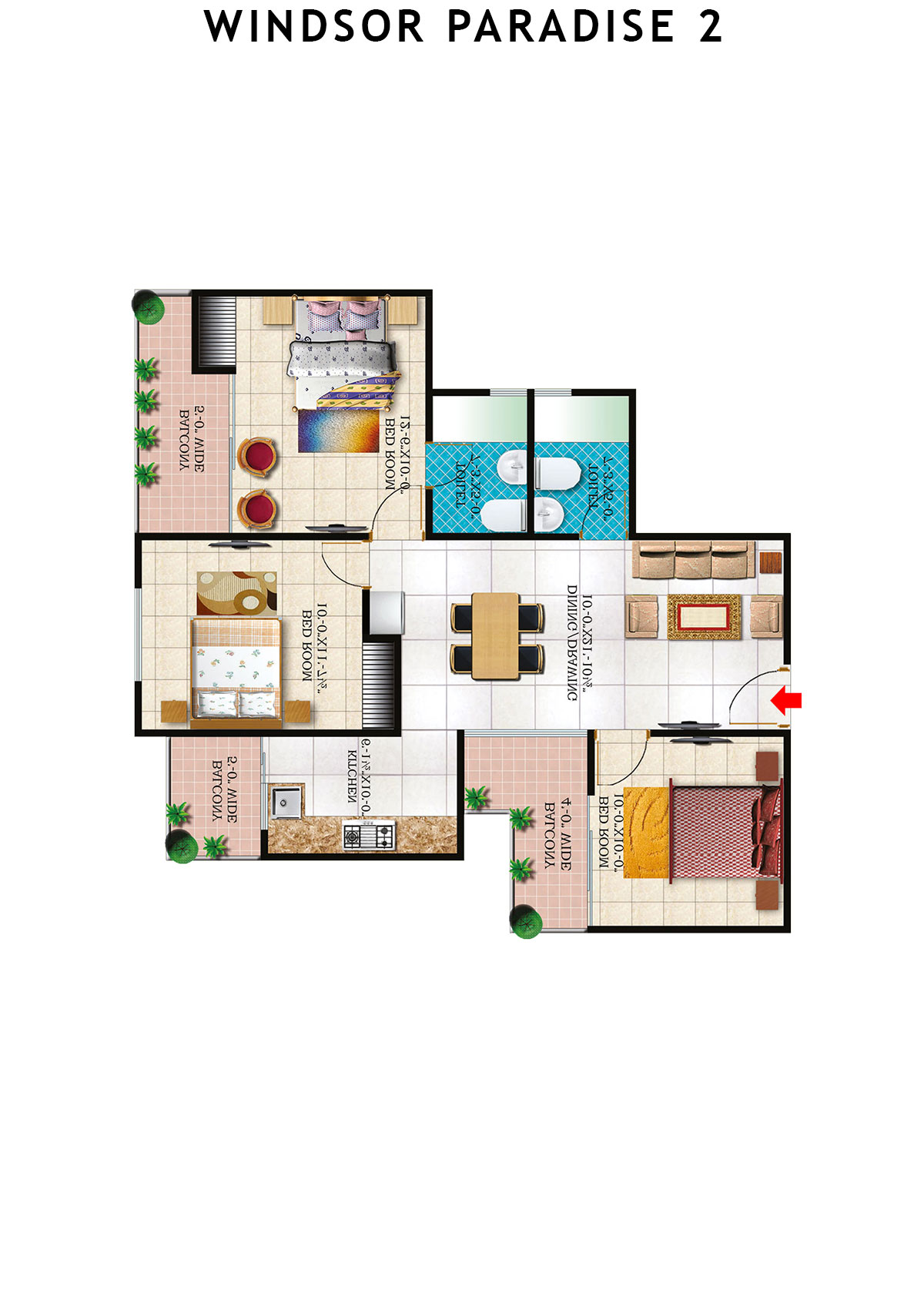 Windsor Paradise 2 Block D Unit 40 (Type 6) Floor Plan