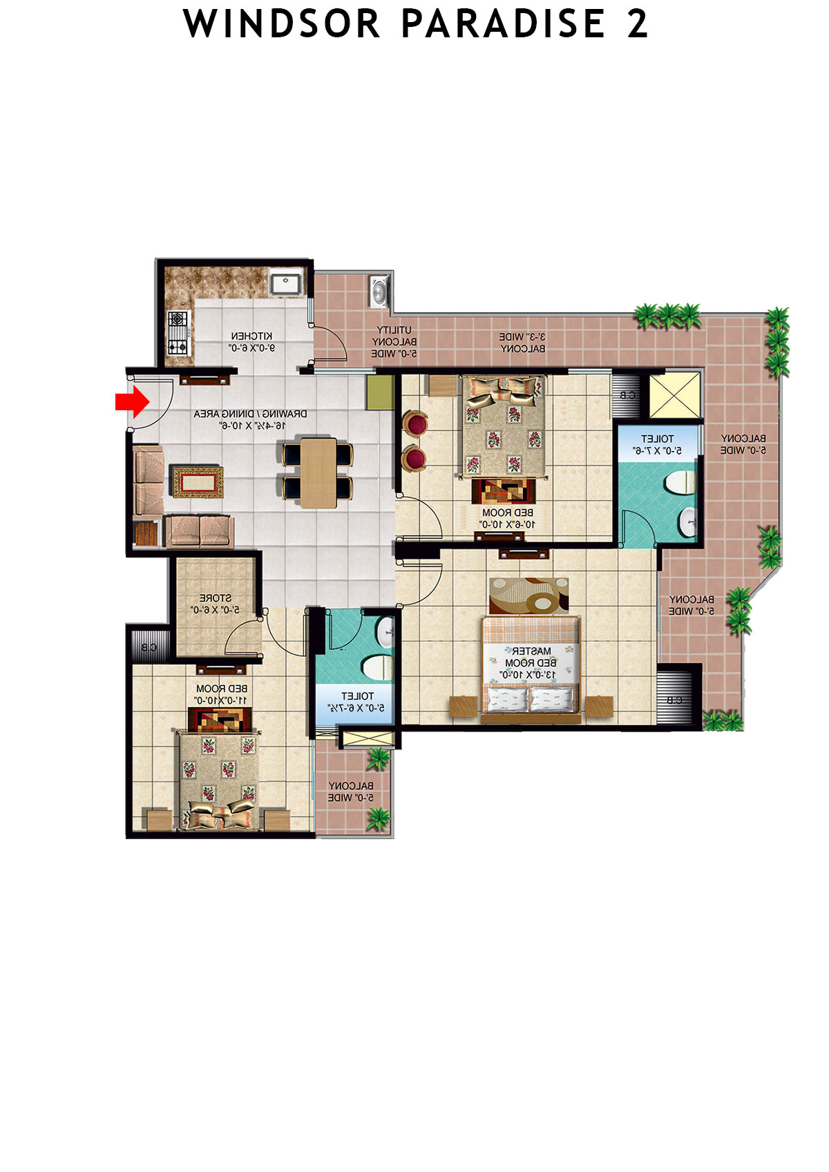 Windsor Paradise 2 Block D Unit 42 (Type 4) Floor Plan