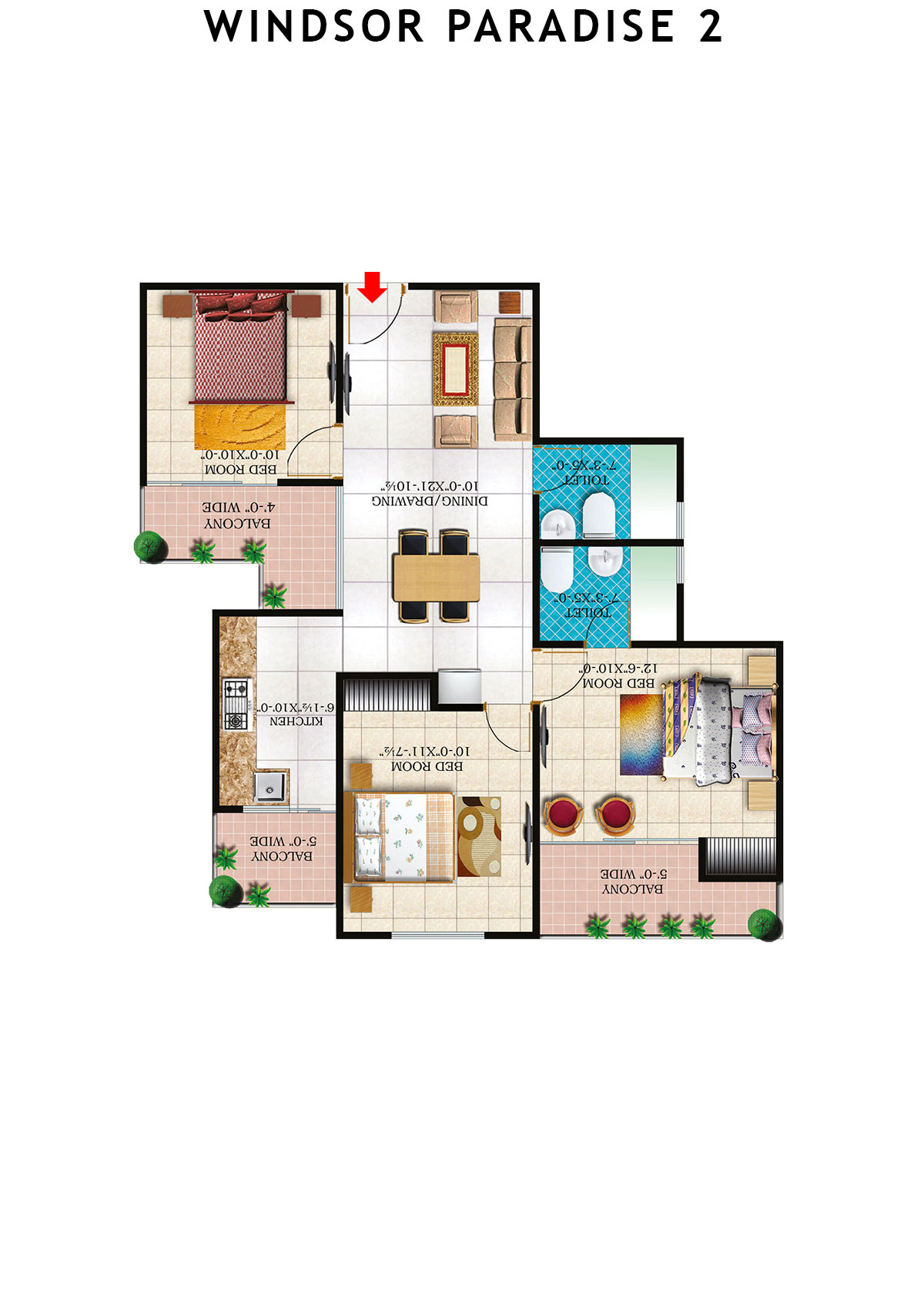 Windsor Paradise 2 Block E Unit 47 (Type 6) Floor Plan