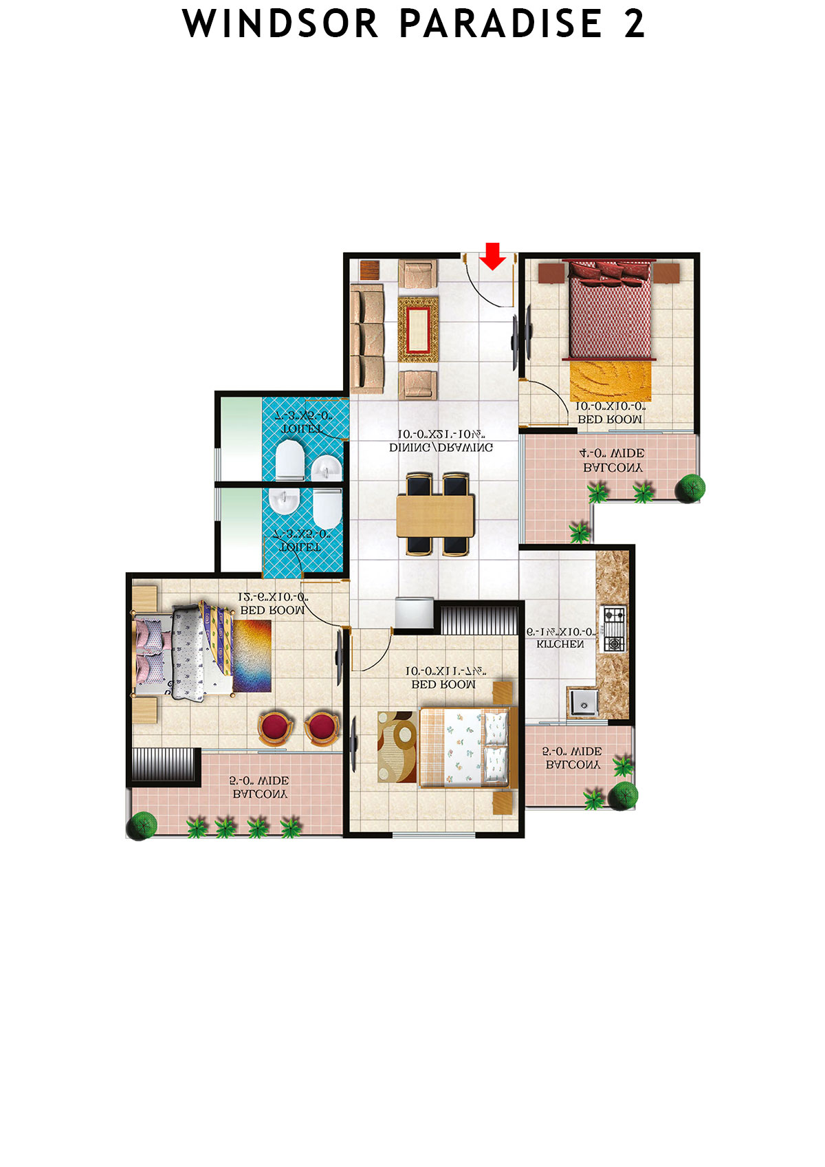 Windsor Paradise 2 Block E Unit 50 (Type 6) Floor Plan