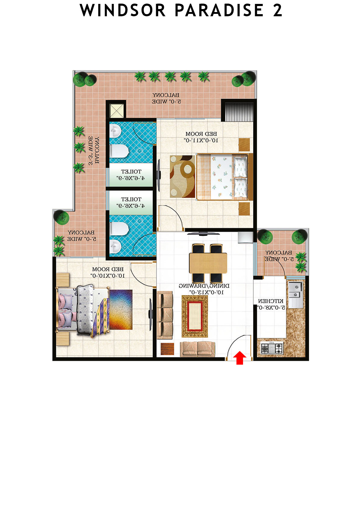 Windsor Paradise 2 Block E Unit 53 (Type 9) Floor Plan
