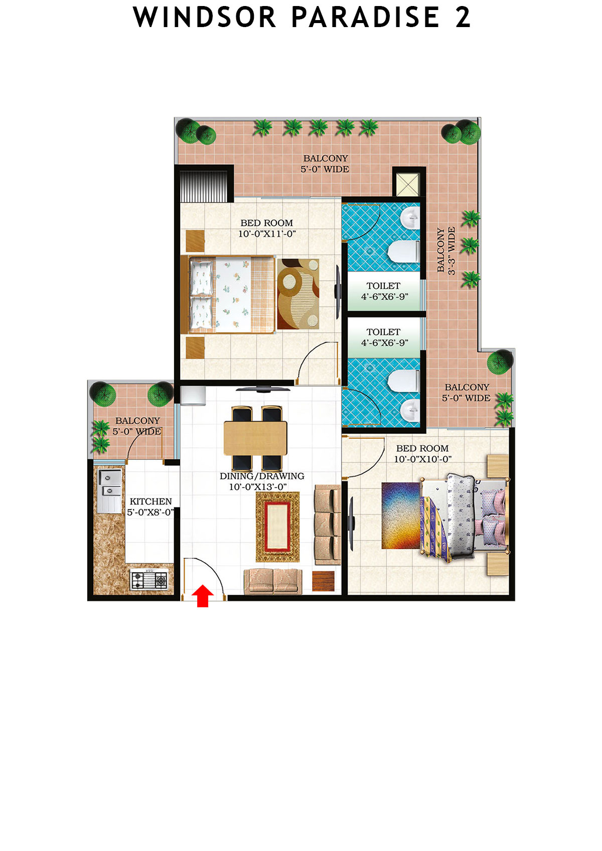 Windsor Paradise 2 Block E Unit 54 (Type 9) Floor Plan