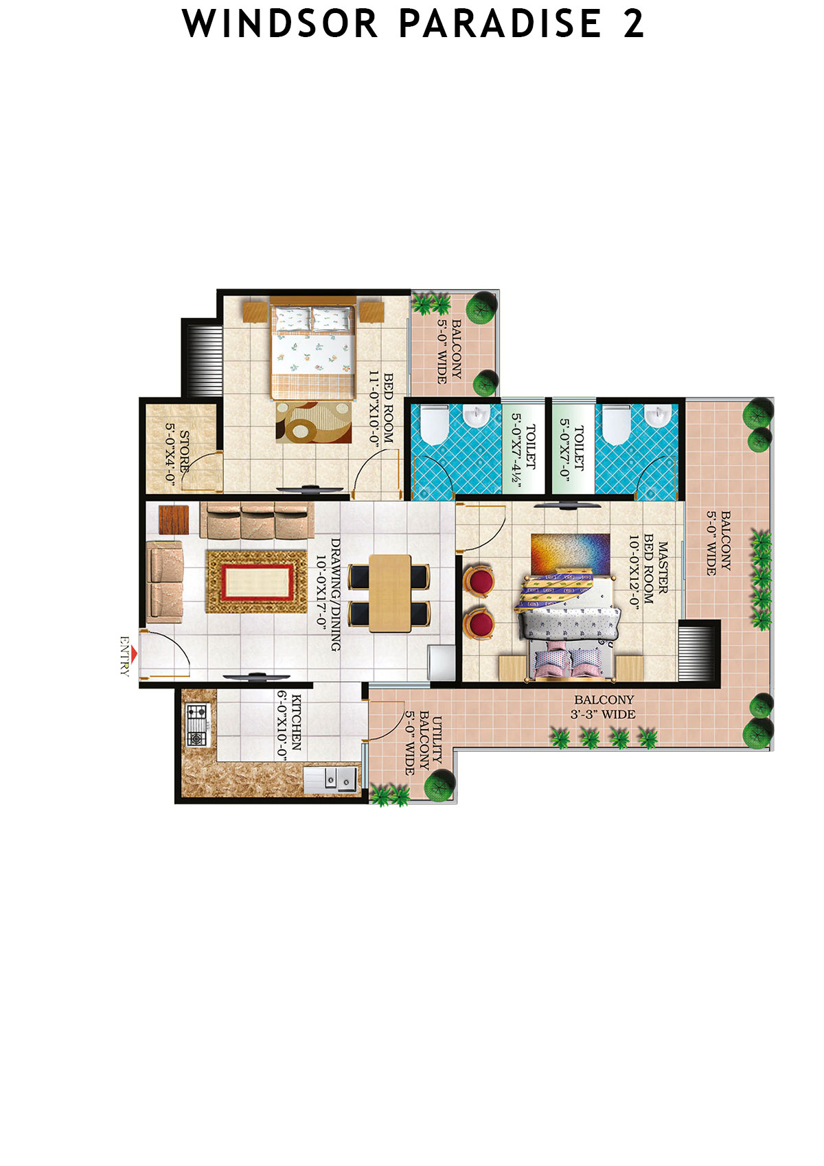 Windsor Paradise 2 Block F Unit 65 (Type 7) Floor Plan
